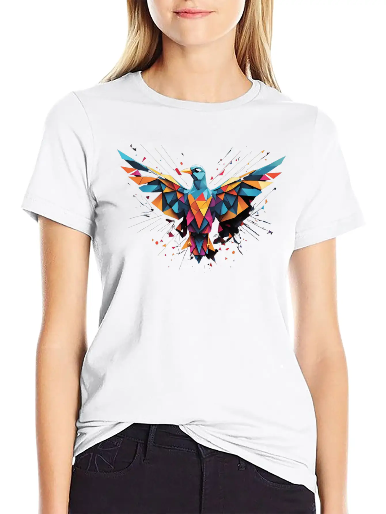 A Geometric Bird In Flight Timeless Short Sleeve Tee – Comfy And Minimalist Design