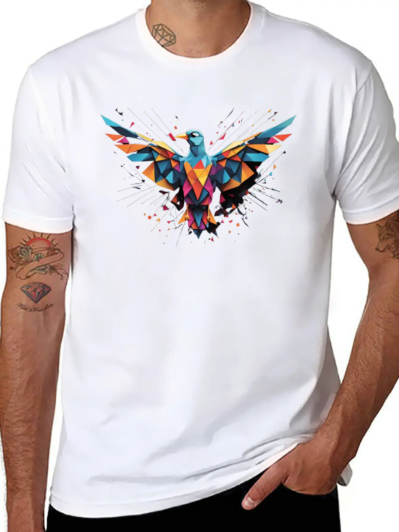 A Geometric Bird In Flight Timeless Short Sleeve Tee – Comfy And Minimalist Design