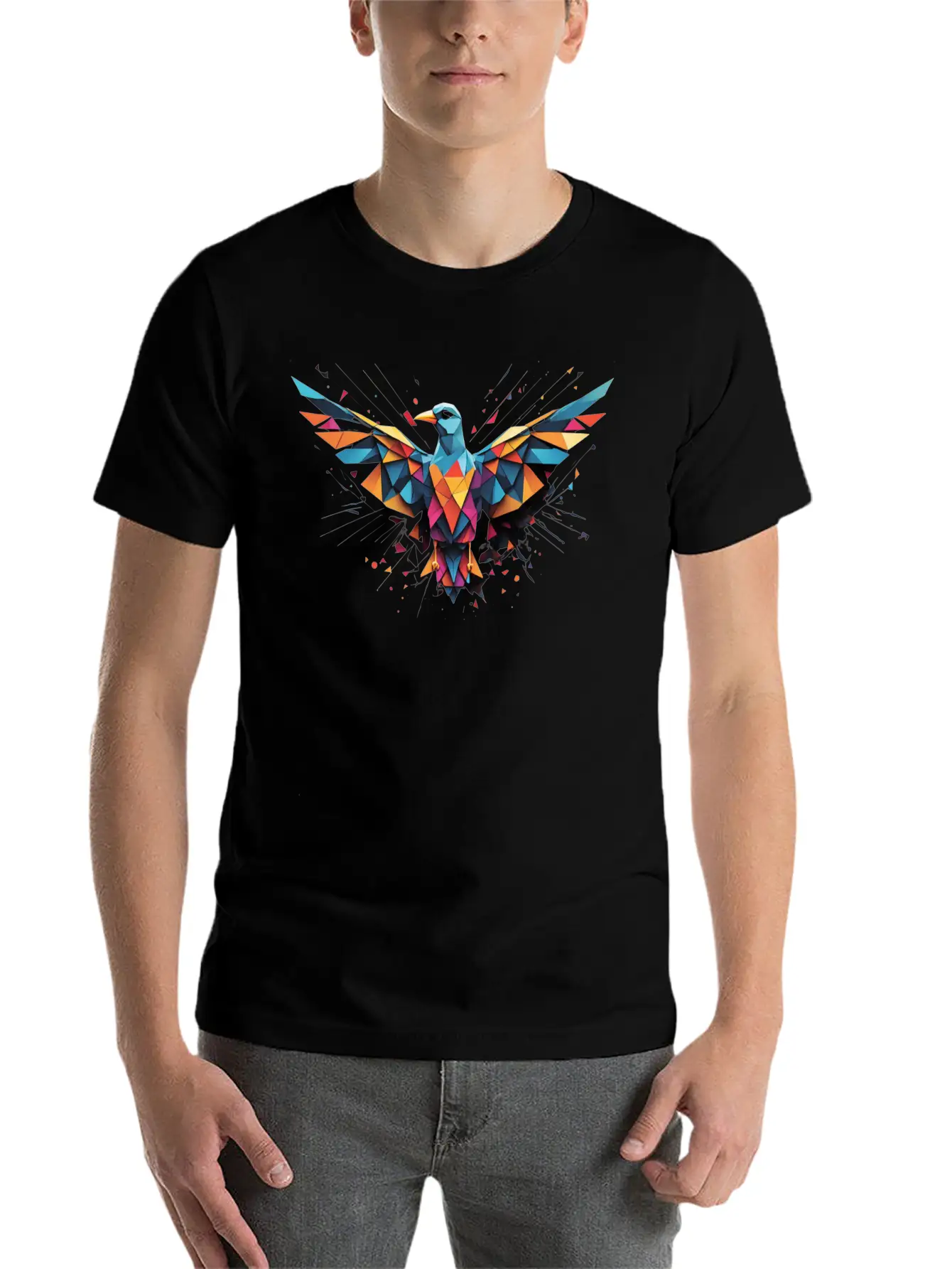 A Geometric Bird In Flight Timeless Short Sleeve Tee – Comfy And Minimalist Design