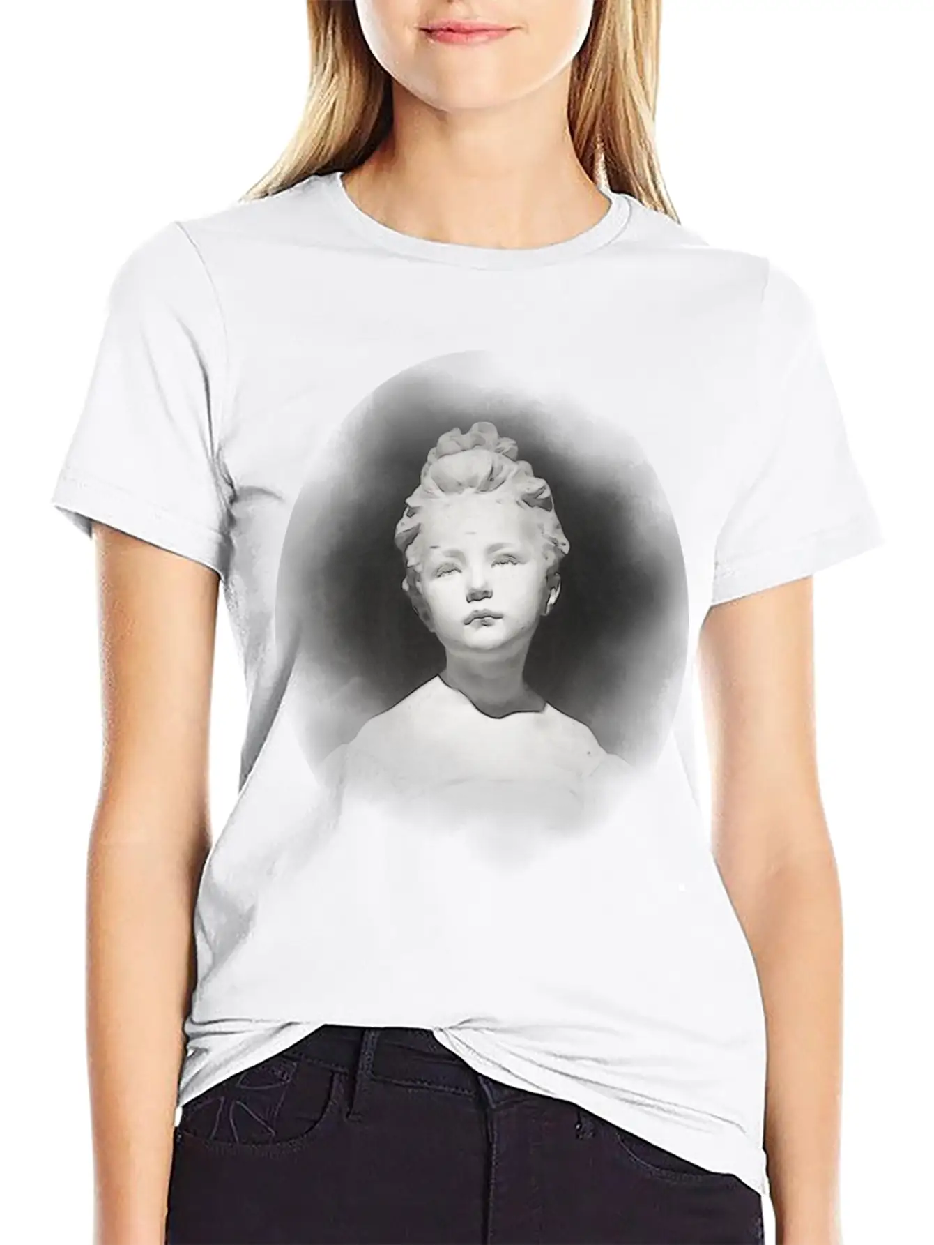A Girl Statue Renaissance Style Unisex Short Sleeve Soft Cotton T-Shirt – Casual Everyday Wear
