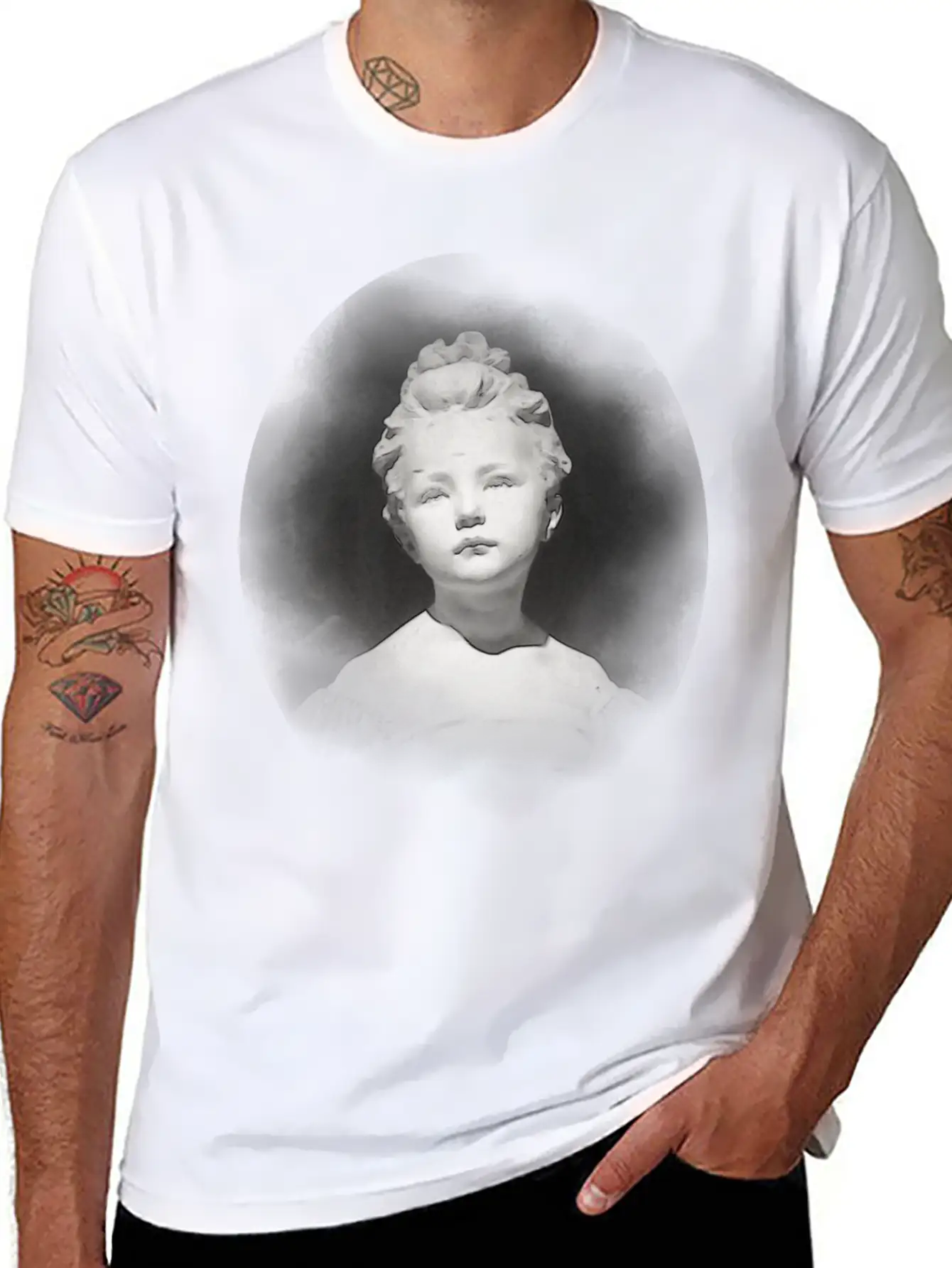 A Girl Statue Renaissance Style Unisex Short Sleeve Soft Cotton T-Shirt – Casual Everyday Wear