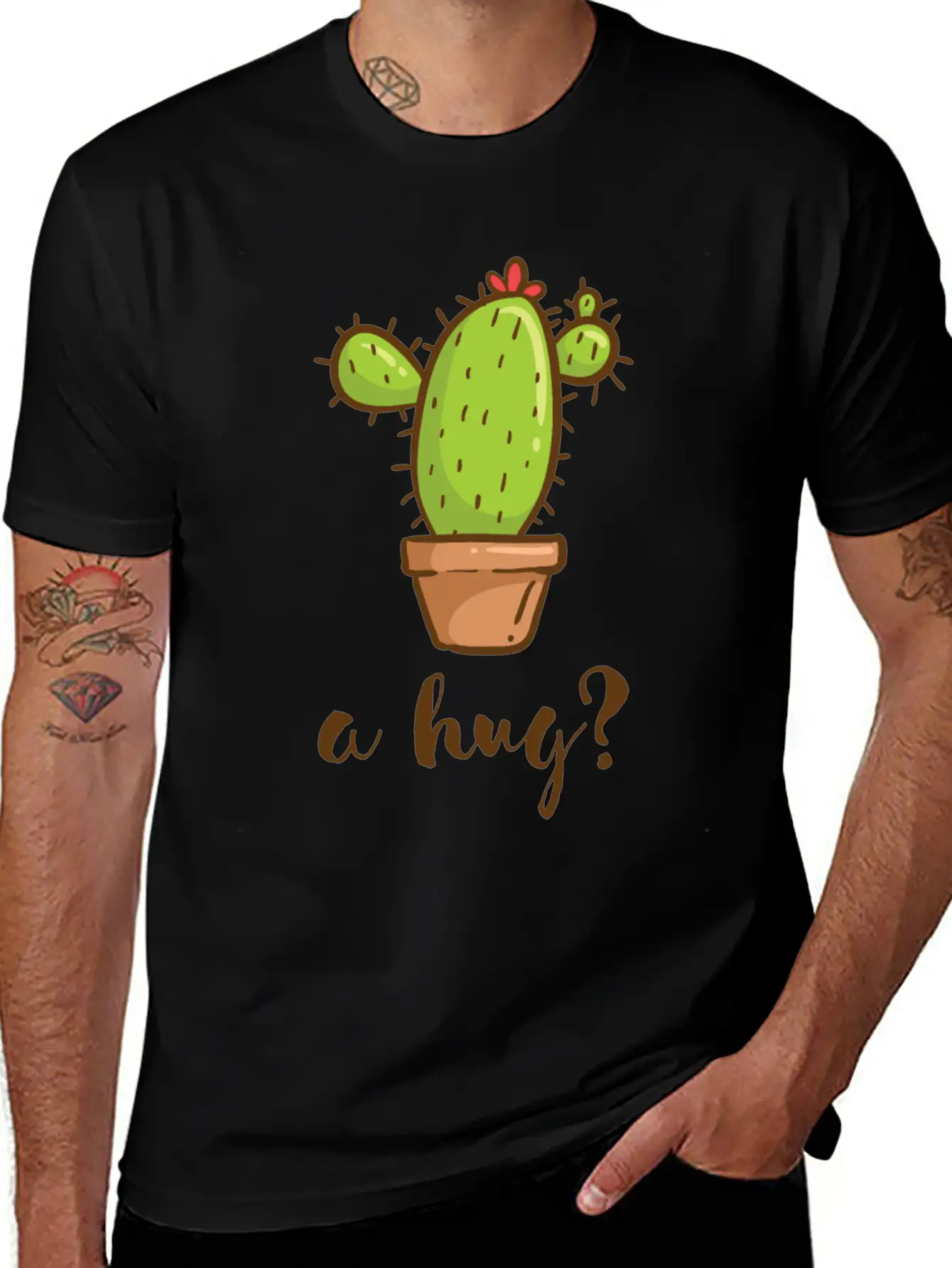 A Hug? Cactus Love Basic Graphic T-Shirt – Daily Comfort In Soft Cotton