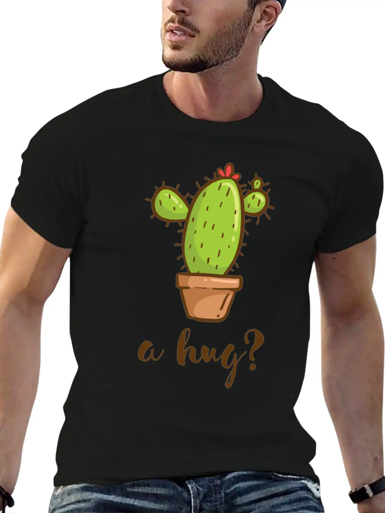 A Hug? Cactus Love Basic Graphic T-Shirt – Daily Comfort In Soft Cotton