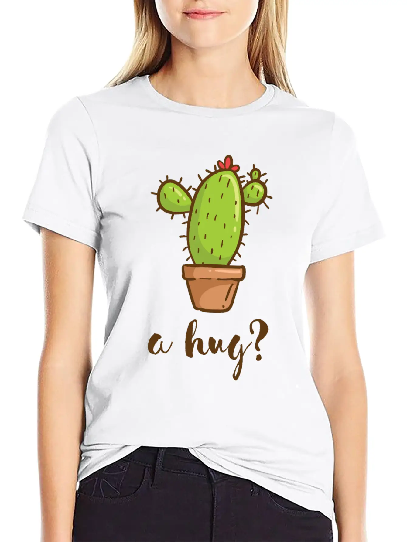 A Hug? Cactus Love Basic Graphic T-Shirt – Daily Comfort In Soft Cotton