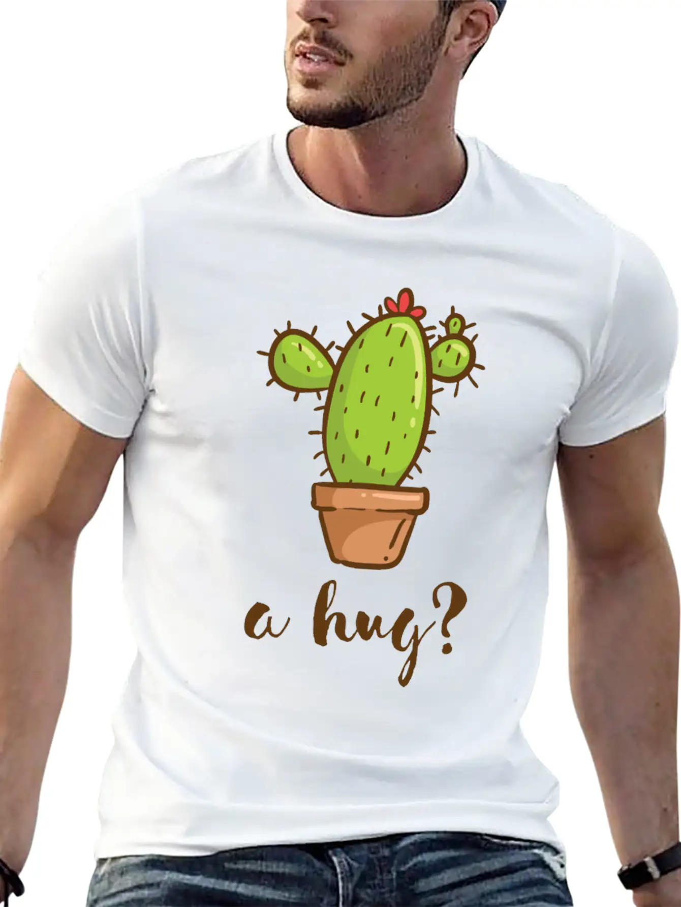 A Hug? Cactus Love Basic Graphic T-Shirt – Daily Comfort In Soft Cotton