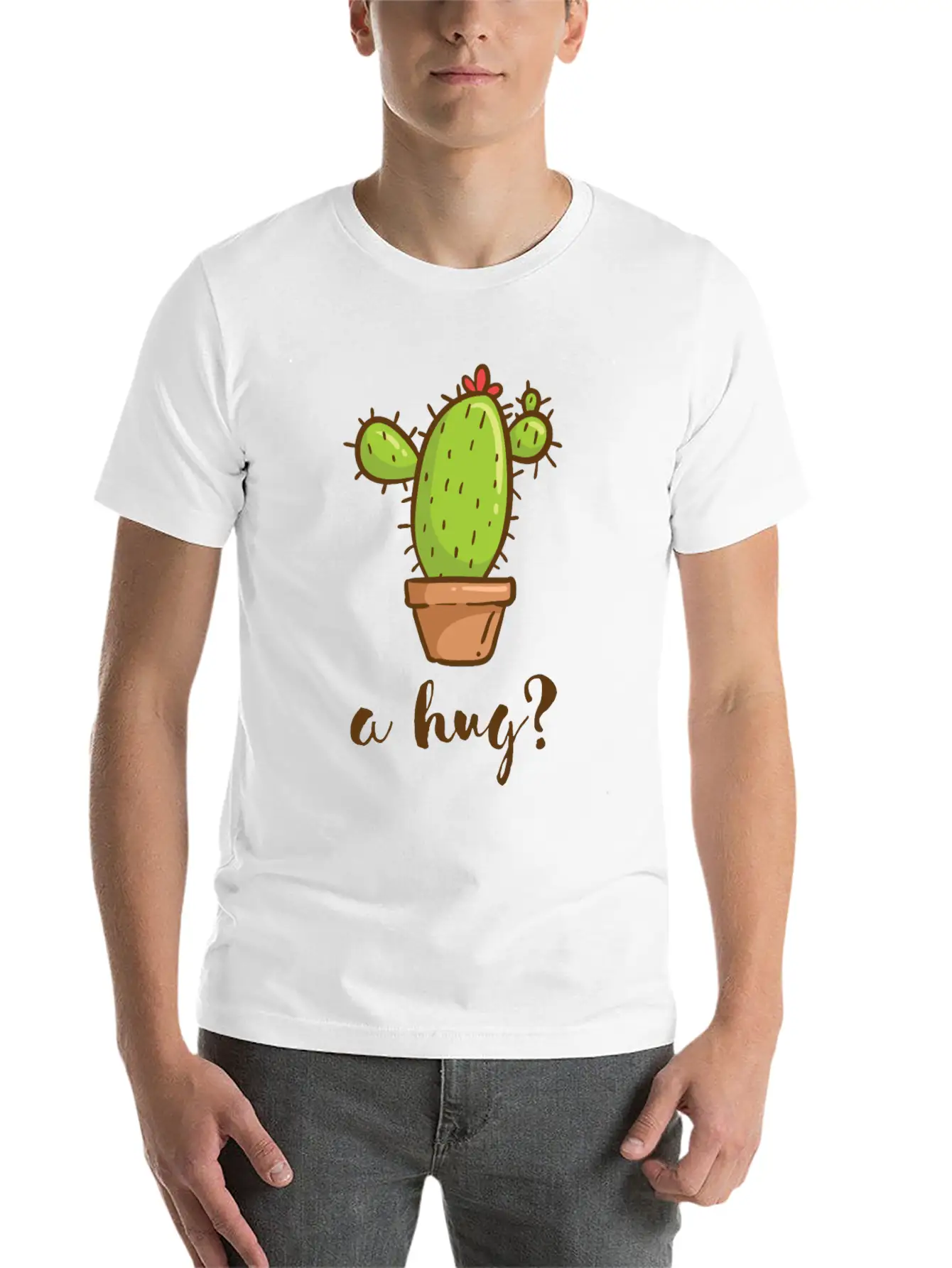 A Hug? Cactus Love Basic Graphic T-Shirt – Daily Comfort In Soft Cotton