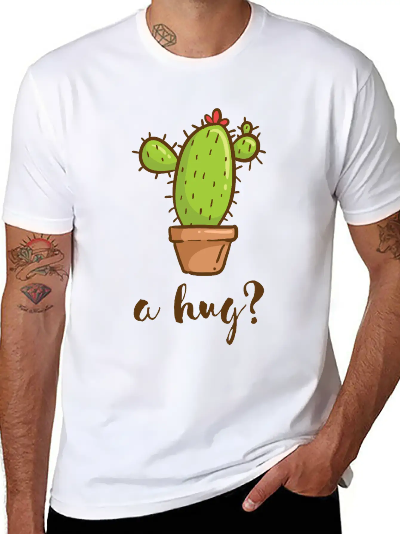 A Hug? Cactus Love Basic Graphic T-Shirt – Daily Comfort In Soft Cotton