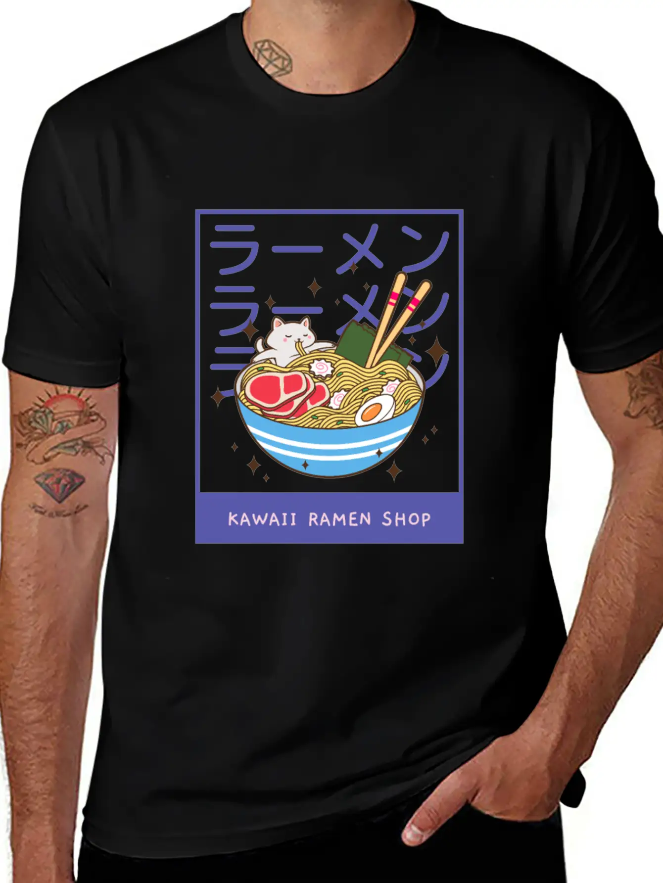 A Kawaii Cat Of A Giant Bowl Or Ramen Stylish Everyday T-Shirt – Unisex Basic Cotton Tee