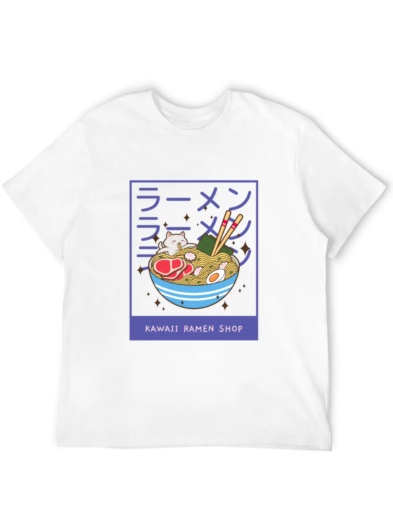 A Kawaii Cat Of A Giant Bowl Or Ramen Stylish Everyday T-Shirt – Unisex Basic Cotton Tee