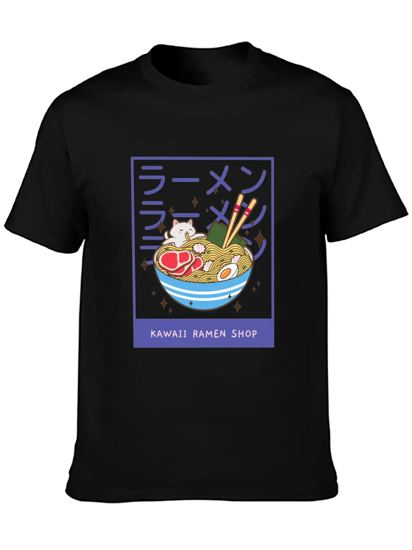 A Kawaii Cat Of A Giant Bowl Or Ramen Stylish Everyday T-Shirt – Unisex Basic Cotton Tee