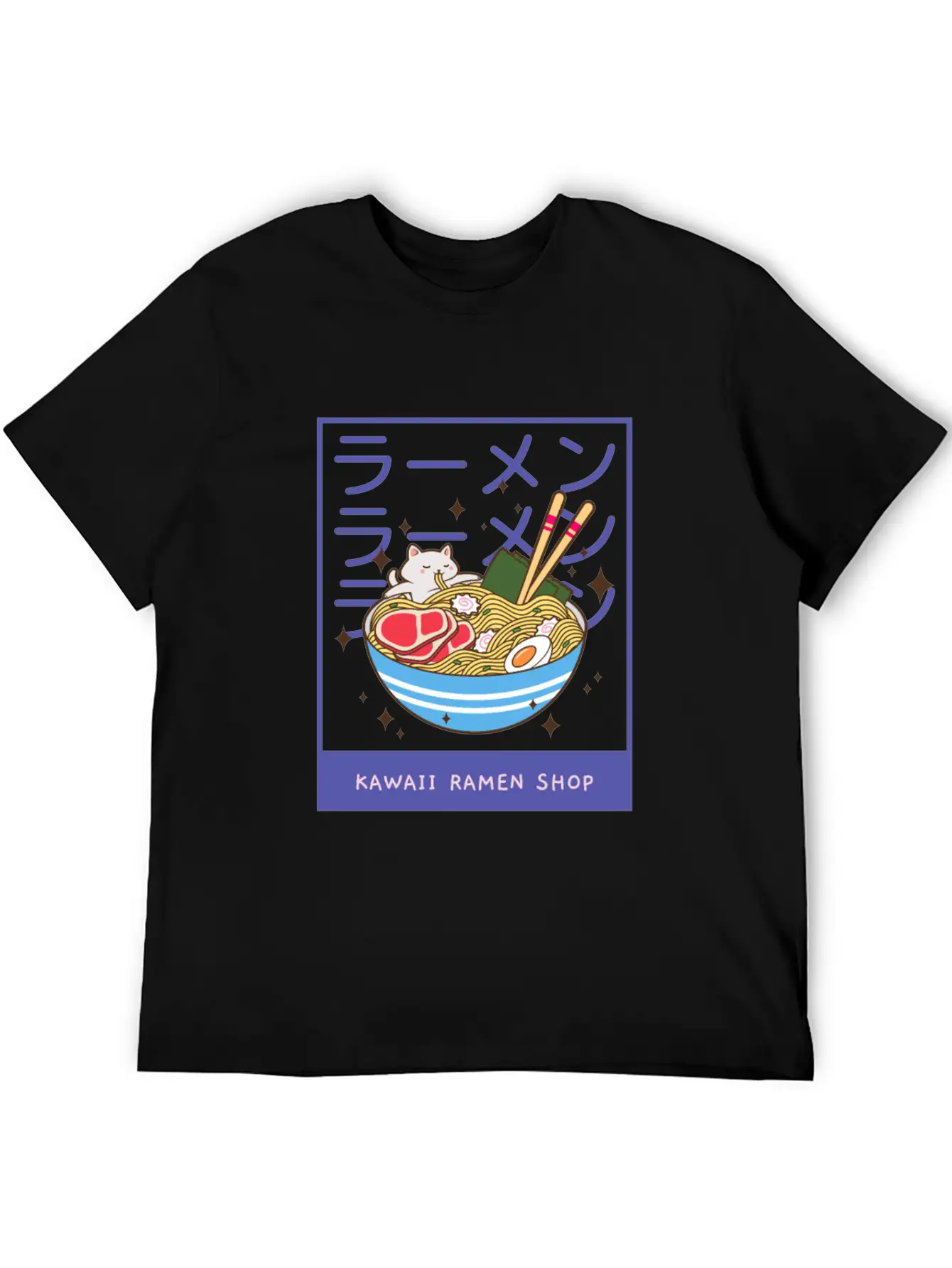 A Kawaii Cat Of A Giant Bowl Or Ramen Stylish Everyday T-Shirt – Unisex Basic Cotton Tee