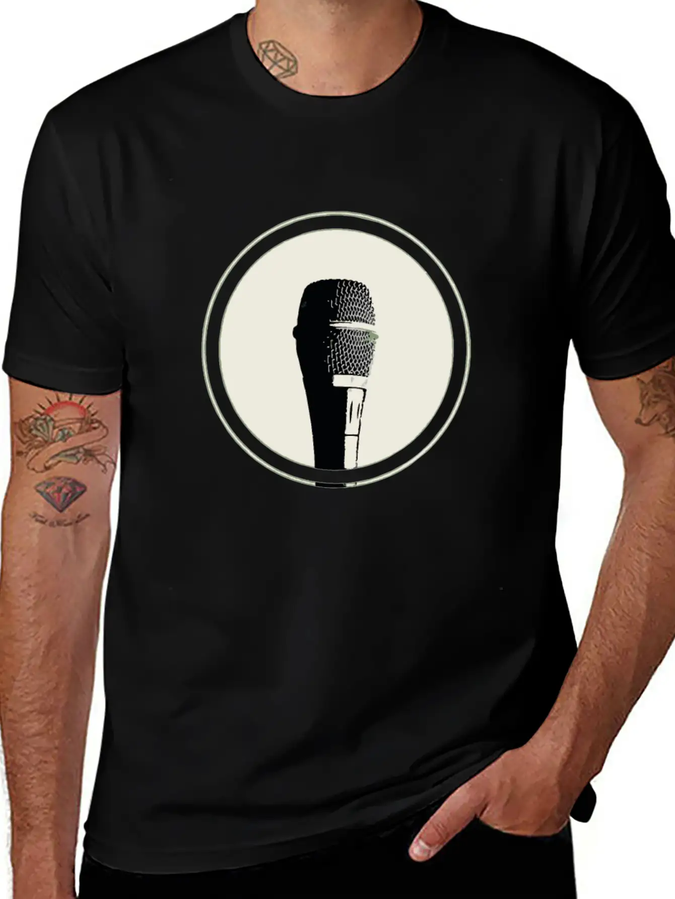 A Microphone Stylish Everyday T-Shirt – Unisex Basic Cotton Tee