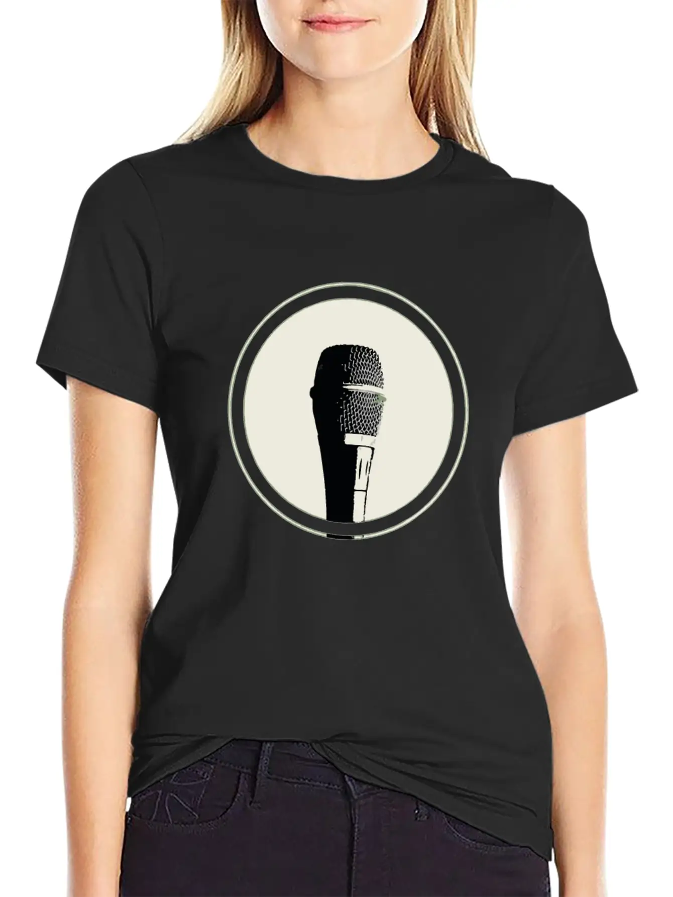 A Microphone Stylish Everyday T-Shirt – Unisex Basic Cotton Tee