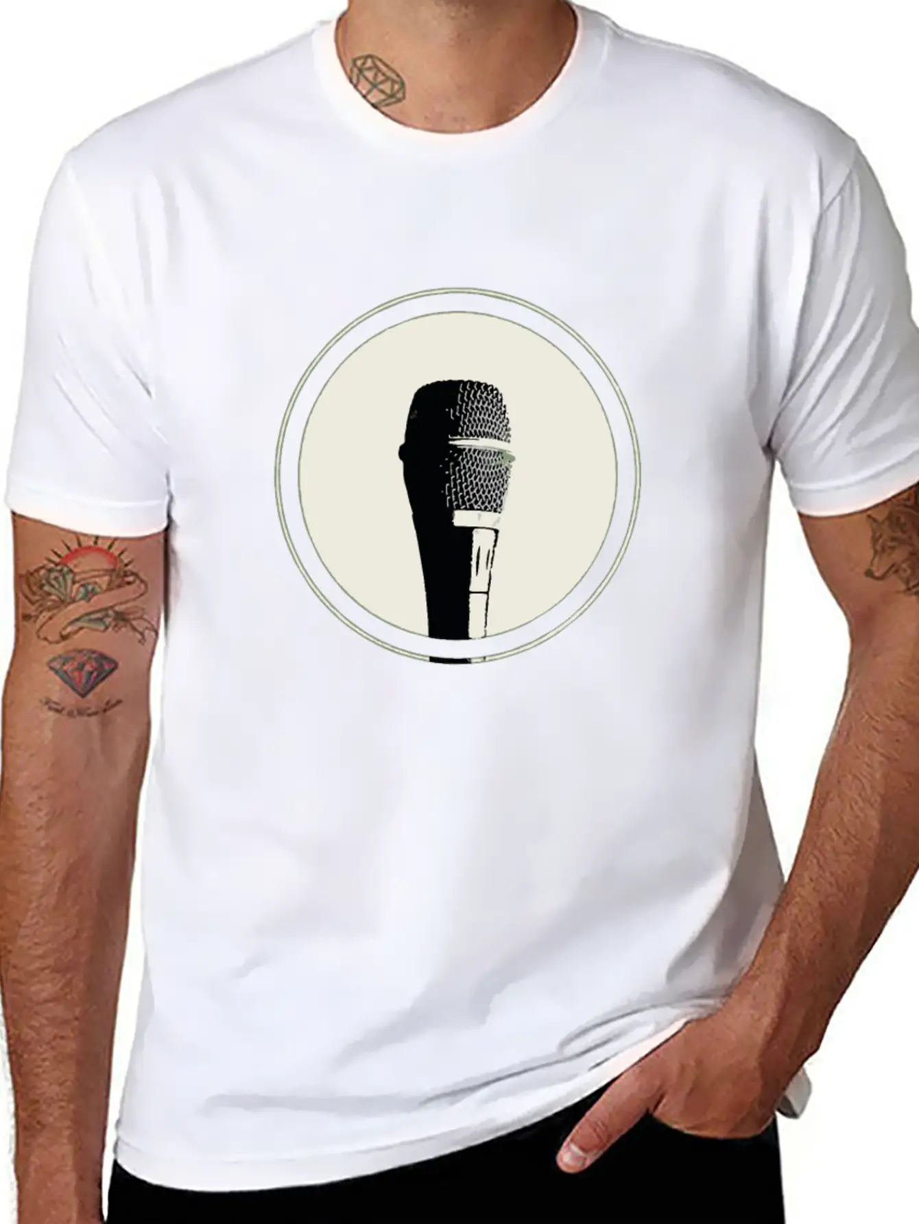 A Microphone Stylish Everyday T-Shirt – Unisex Basic Cotton Tee