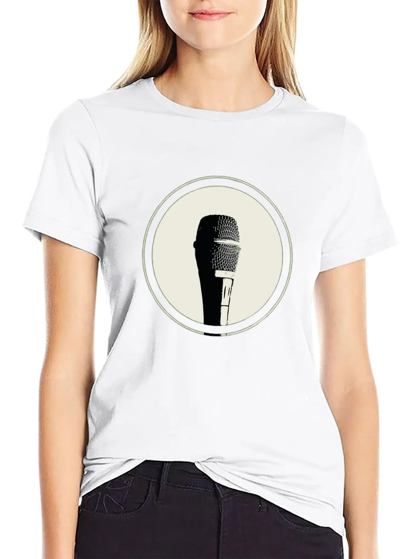 A Microphone Stylish Everyday T-Shirt – Unisex Basic Cotton Tee