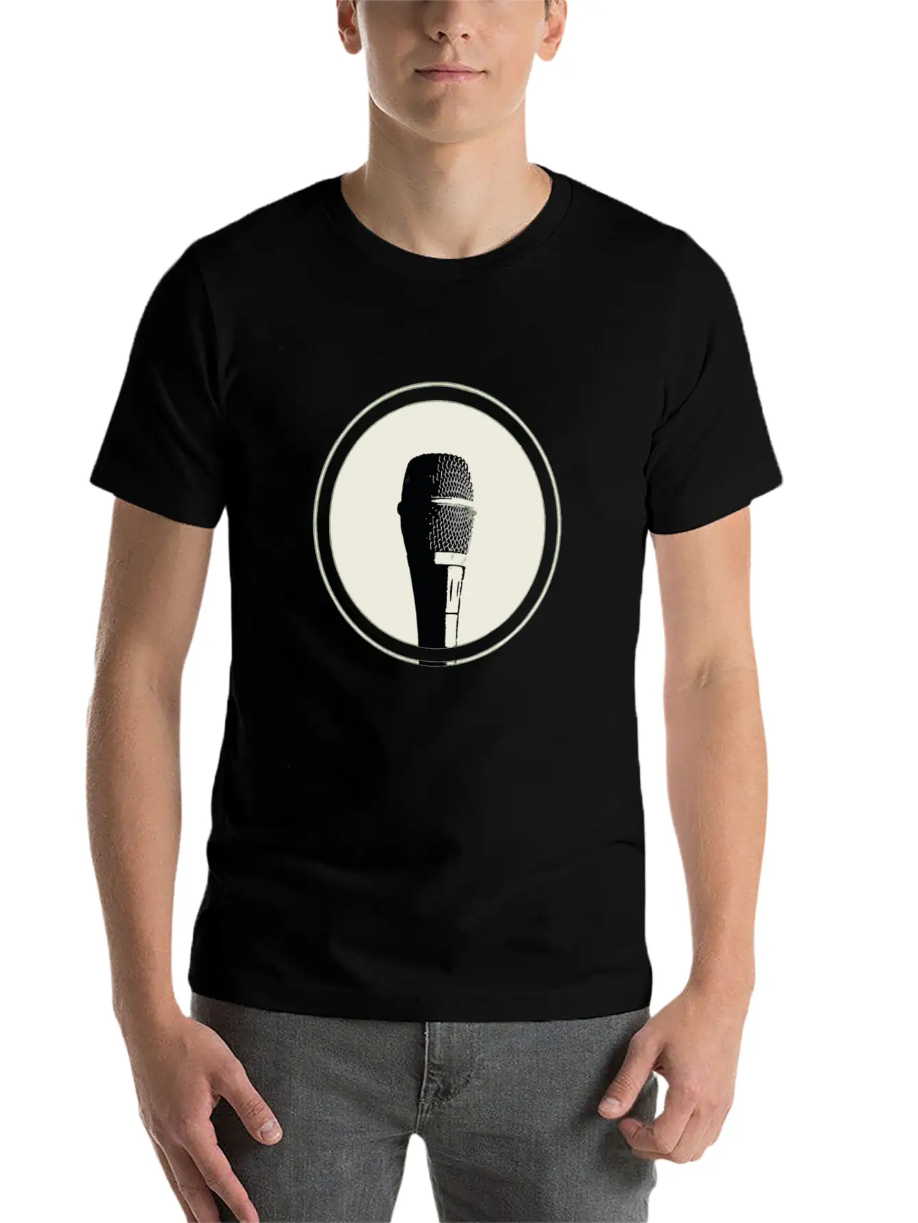 A Microphone Stylish Everyday T-Shirt – Unisex Basic Cotton Tee