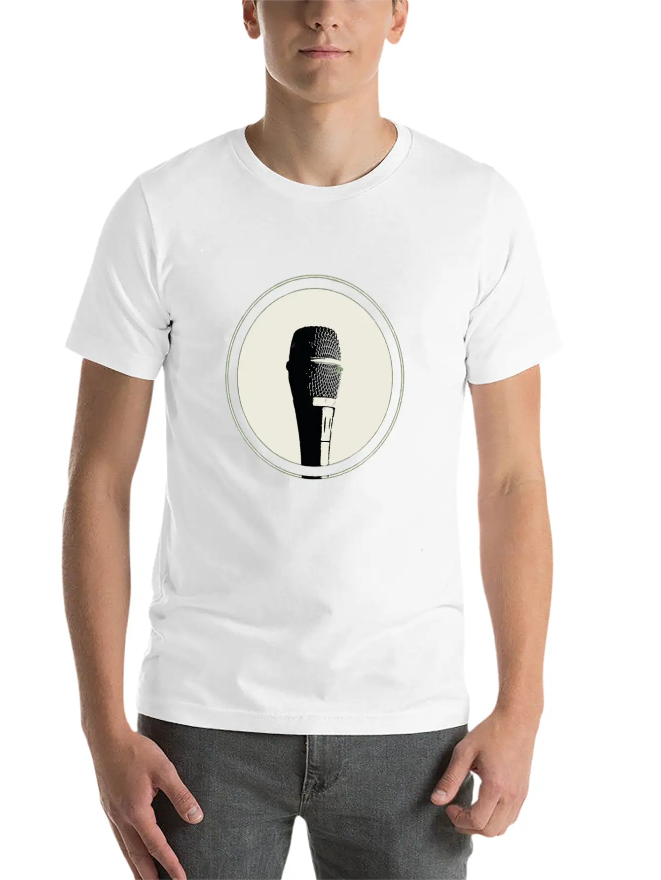 A Microphone Stylish Everyday T-Shirt – Unisex Basic Cotton Tee