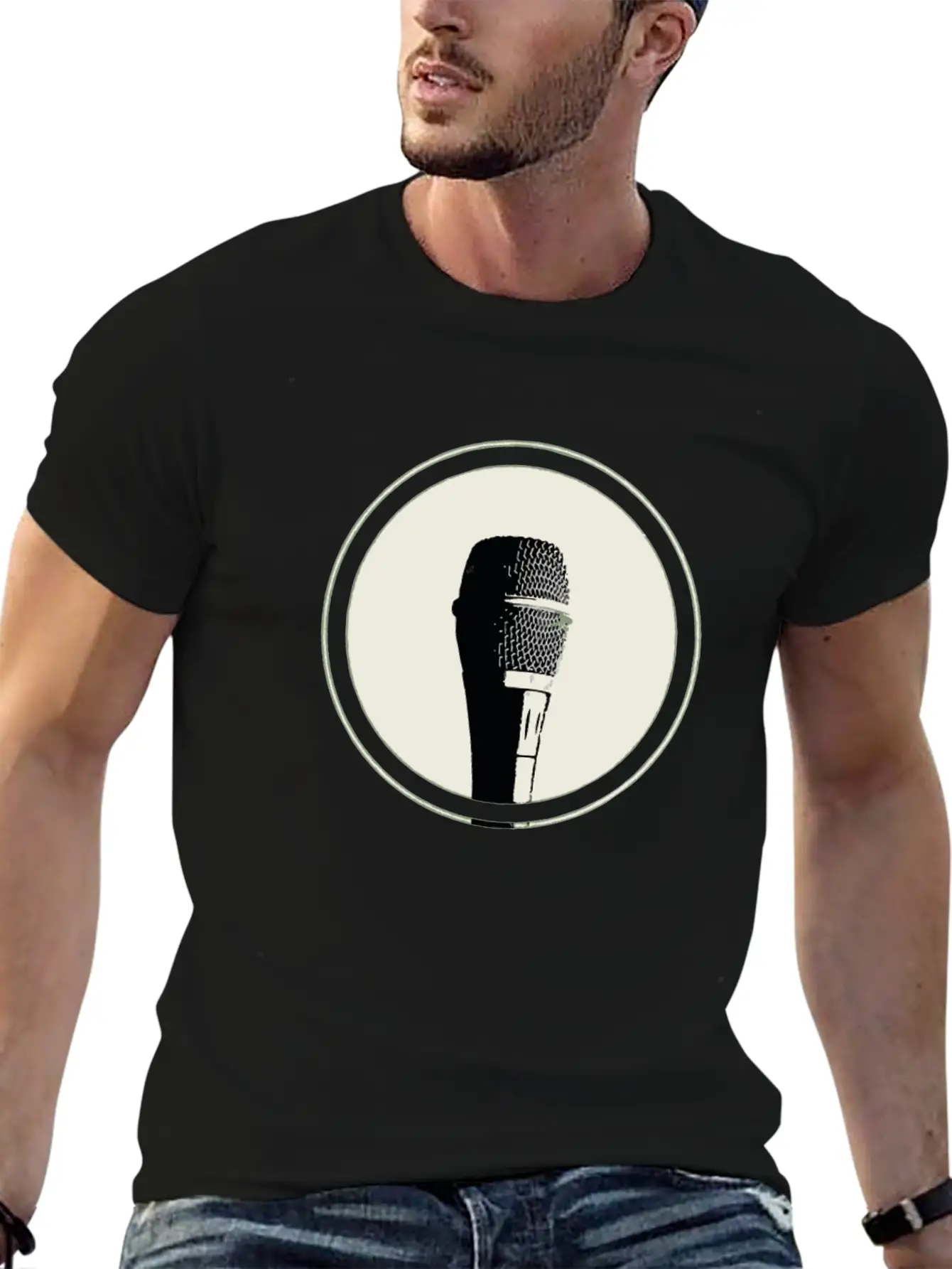 A Microphone Stylish Everyday T-Shirt – Unisex Basic Cotton Tee