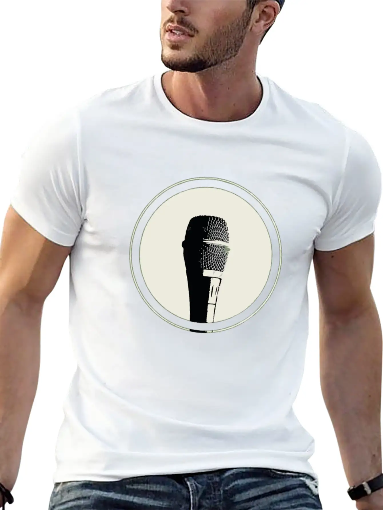 A Microphone Stylish Everyday T-Shirt – Unisex Basic Cotton Tee