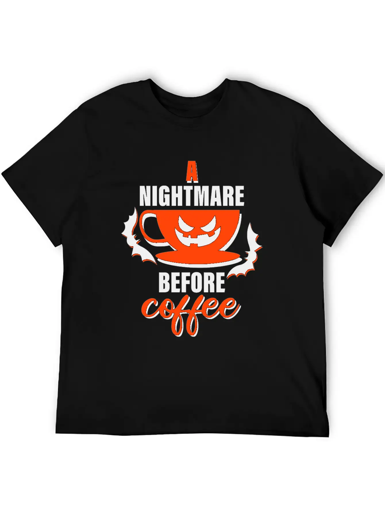 A Nightmare Before Coffee - Halloween Basic Graphic T-Shirt – Daily Comfort In Soft Cotton