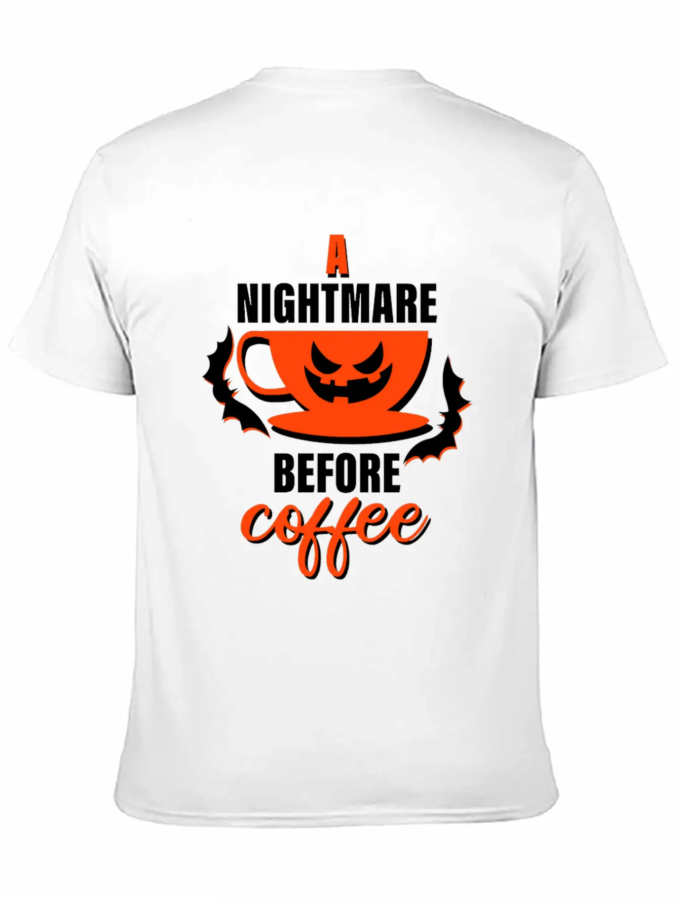 A Nightmare Before Coffee - Halloween Basic Graphic T-Shirt – Daily Comfort In Soft Cotton