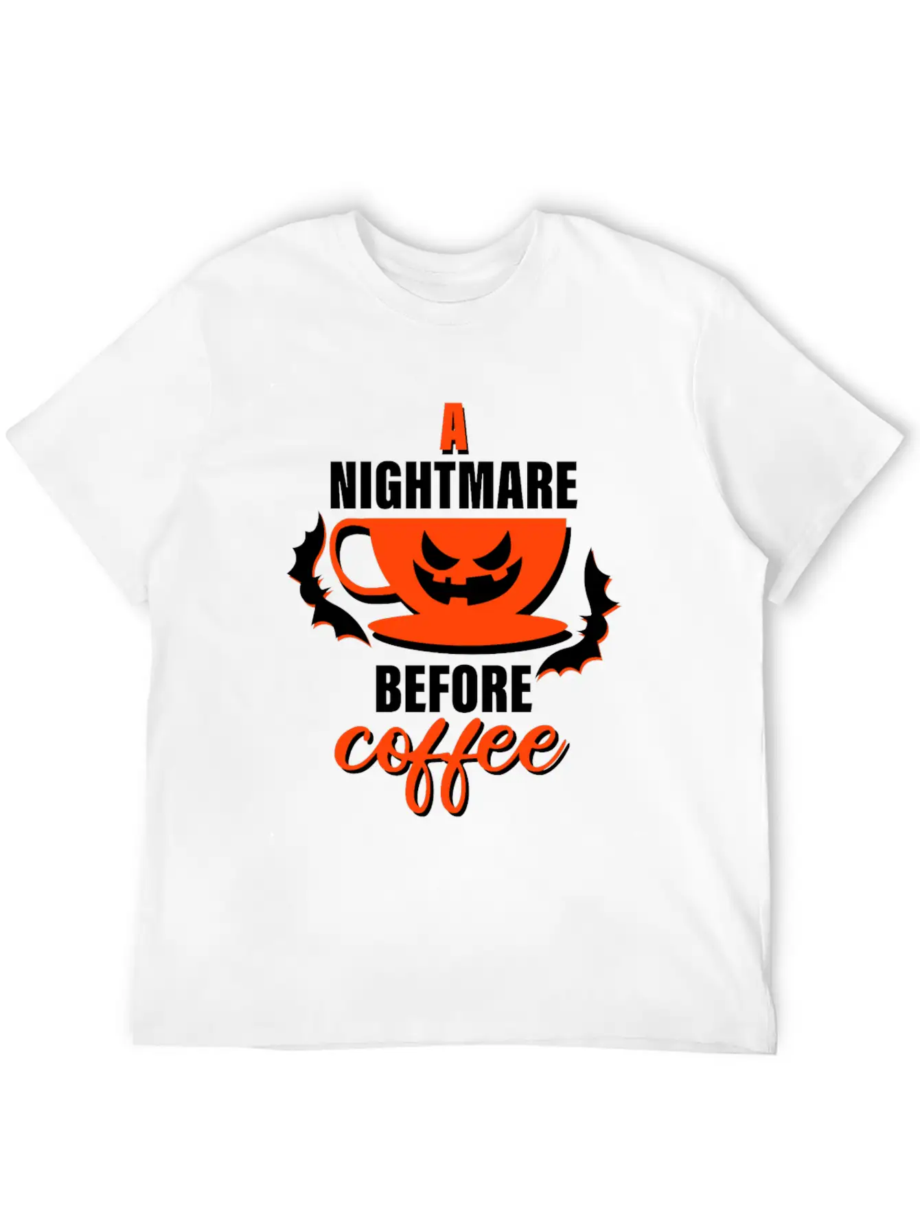 A Nightmare Before Coffee - Halloween Basic Graphic T-Shirt – Daily Comfort In Soft Cotton