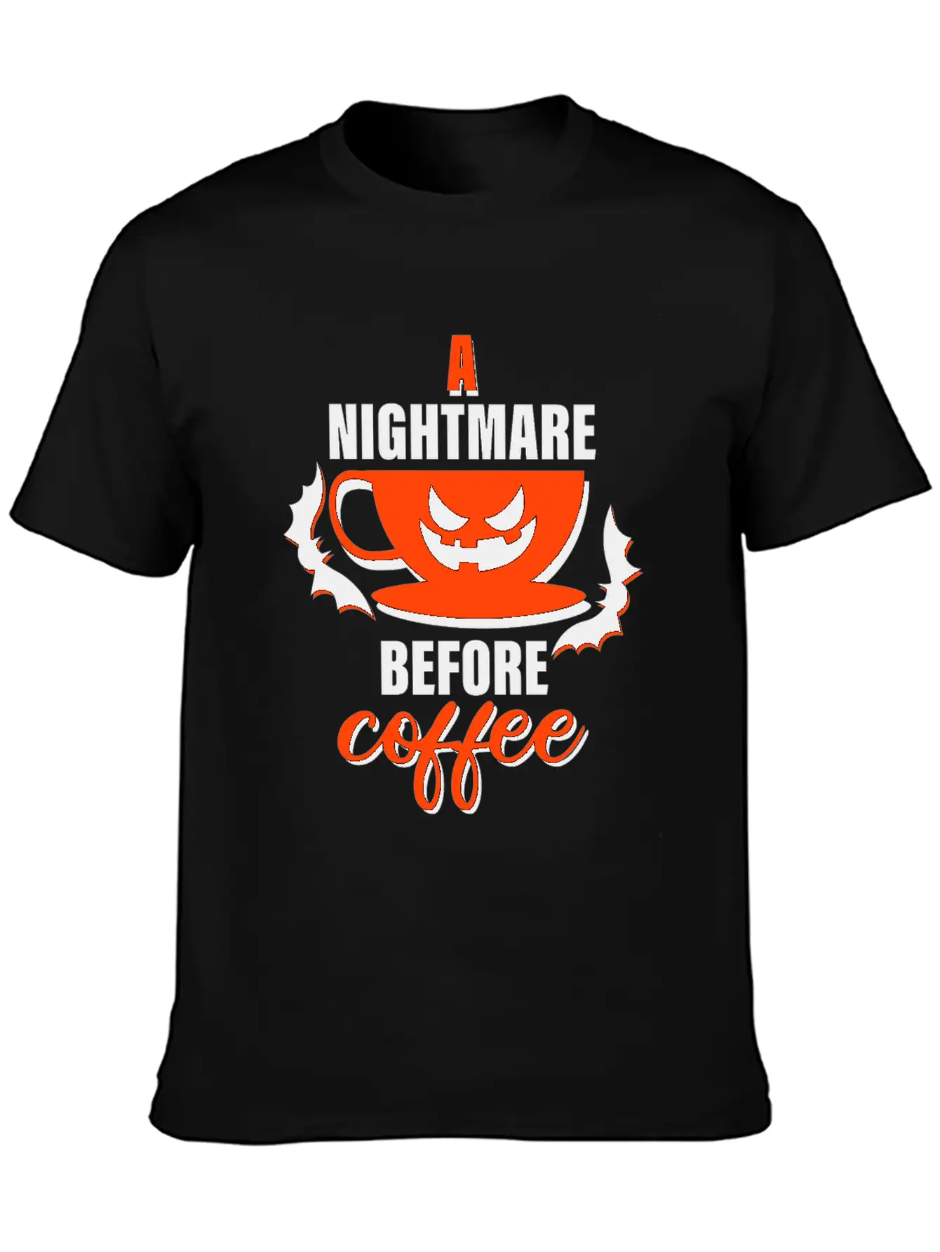 A Nightmare Before Coffee - Halloween Basic Graphic T-Shirt – Daily Comfort In Soft Cotton