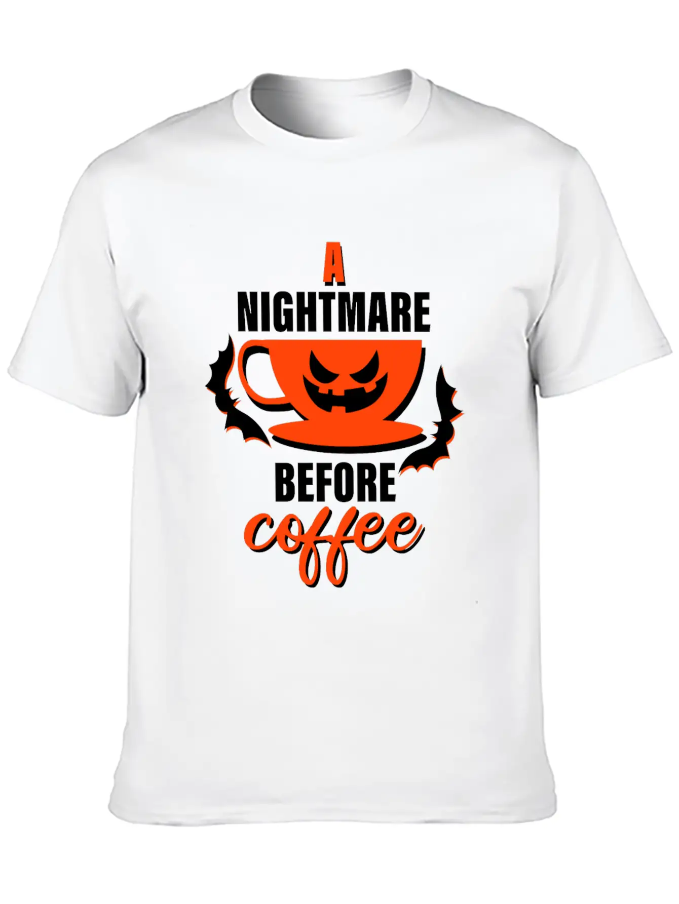 A Nightmare Before Coffee - Halloween Basic Graphic T-Shirt – Daily Comfort In Soft Cotton
