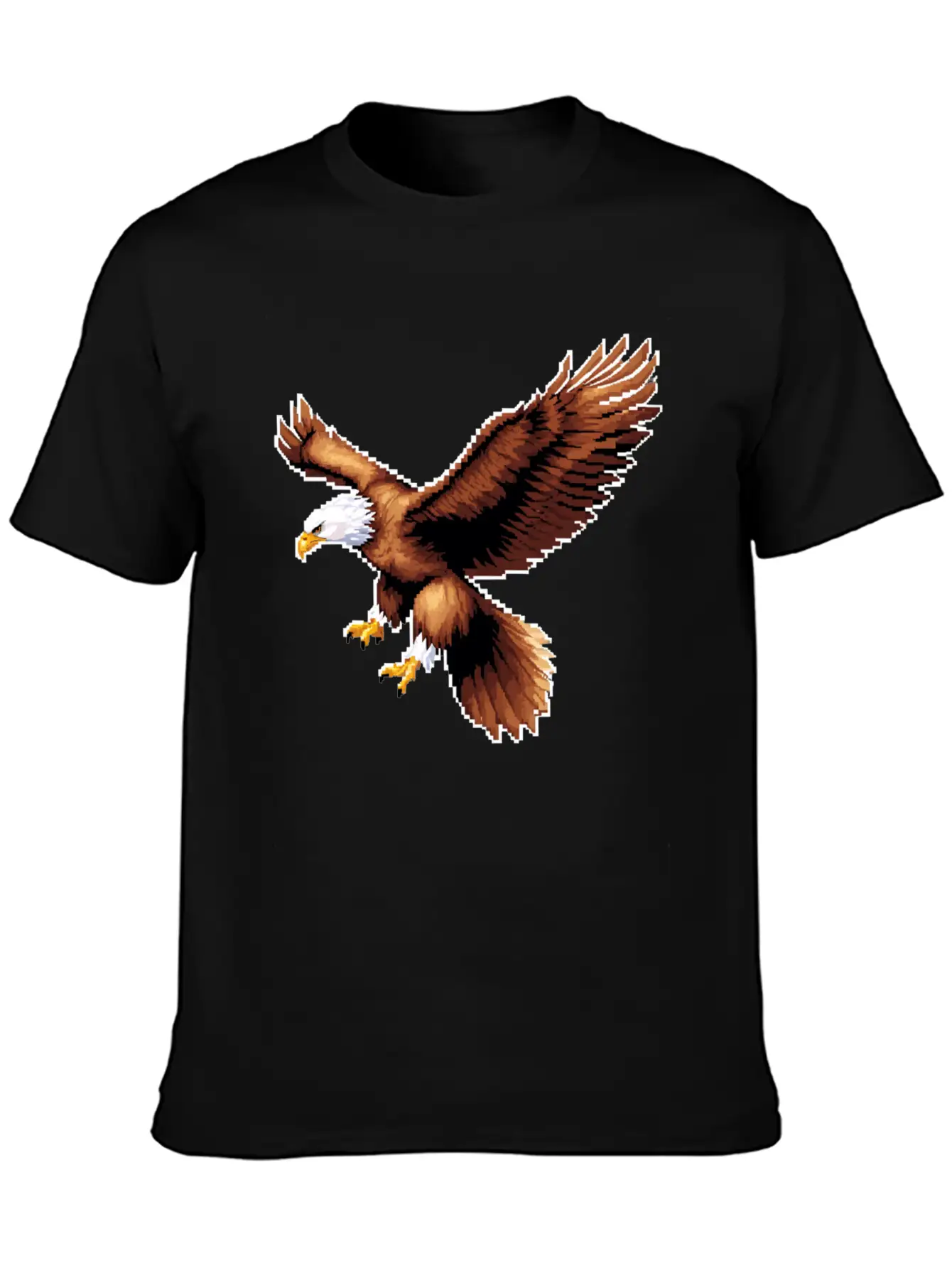 A Pixel Art Of A Eagle Basic Graphic T-Shirt – Daily Comfort In Soft Cotton