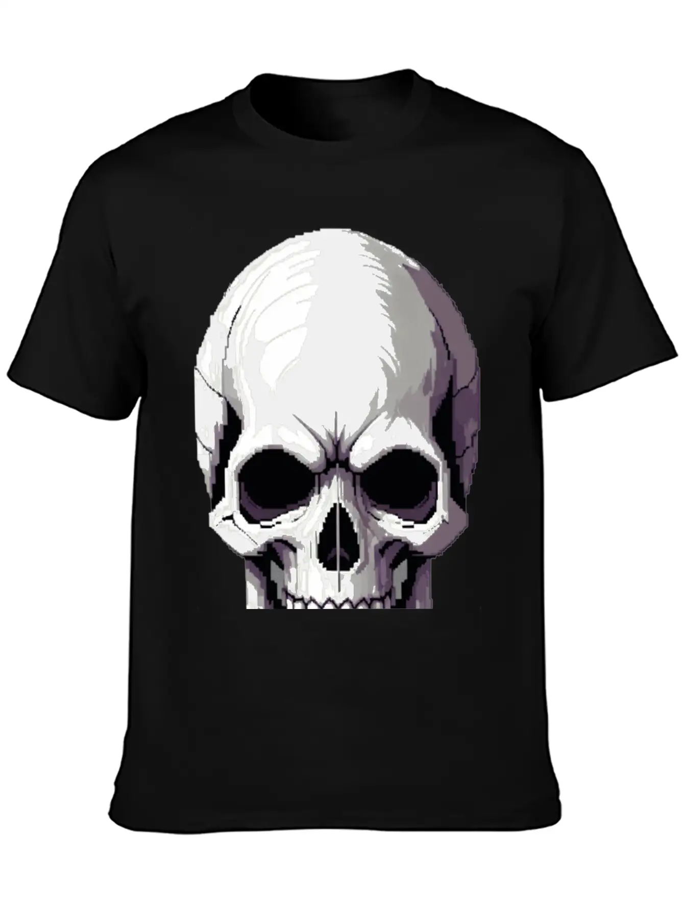 A Pixel Art Of A Skull Comfortable Minimalist Graphic Tee – Summer Style Essential