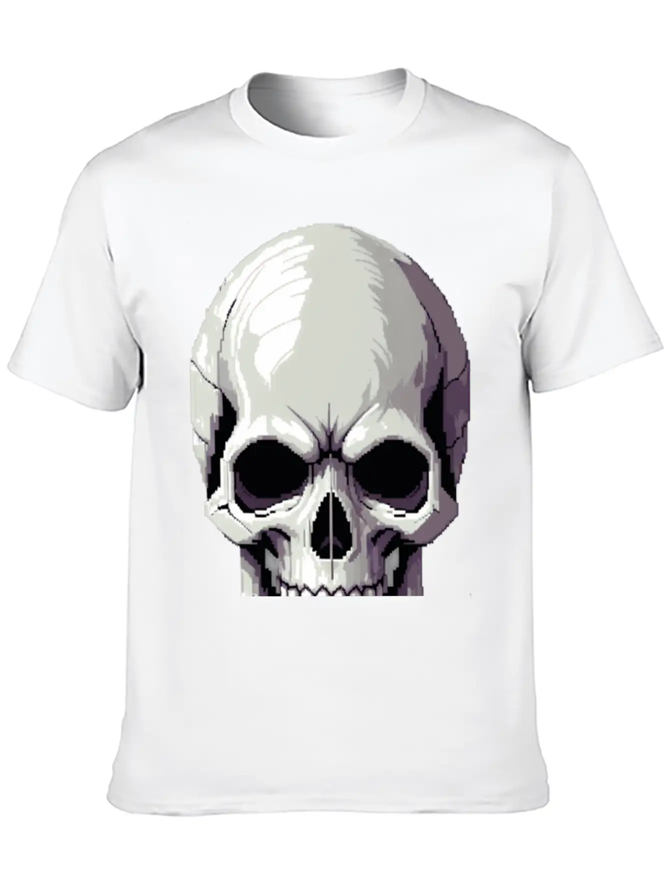 A Pixel Art Of A Skull Comfortable Minimalist Graphic Tee – Summer Style Essential