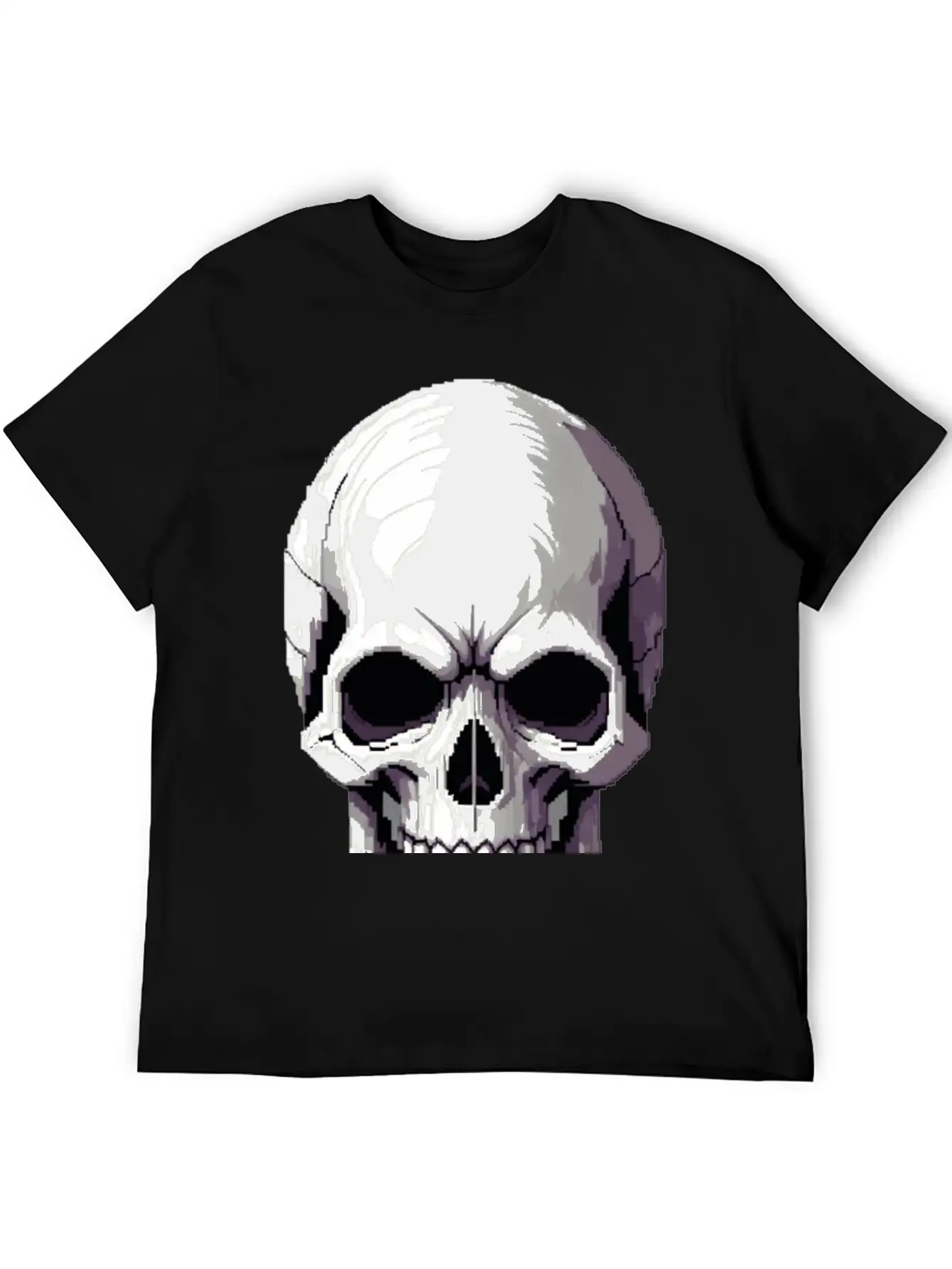 A Pixel Art Of A Skull Comfortable Minimalist Graphic Tee – Summer Style Essential