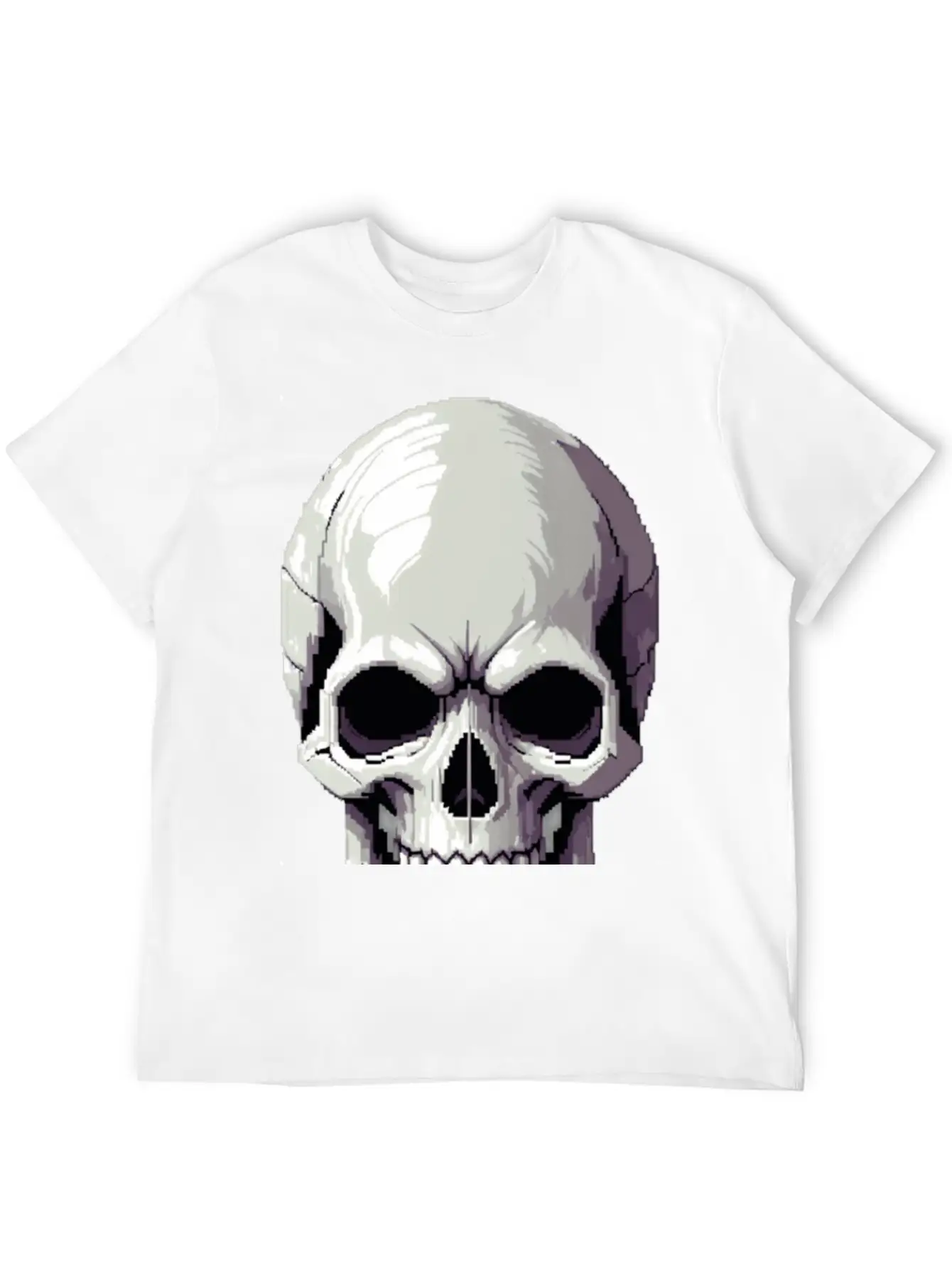 A Pixel Art Of A Skull Comfortable Minimalist Graphic Tee – Summer Style Essential