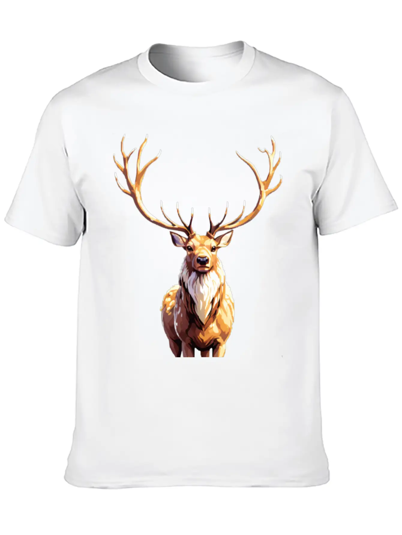 A Pixel Art Of A Stag Stylish Everyday T-Shirt – Unisex Basic Cotton Tee