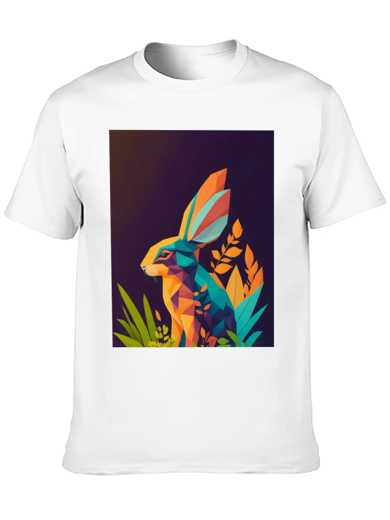 A Silhouette Design Of A Rabbit In The Jungle Essential Unisex Summer Tee – Soft Cotton Casual Fit