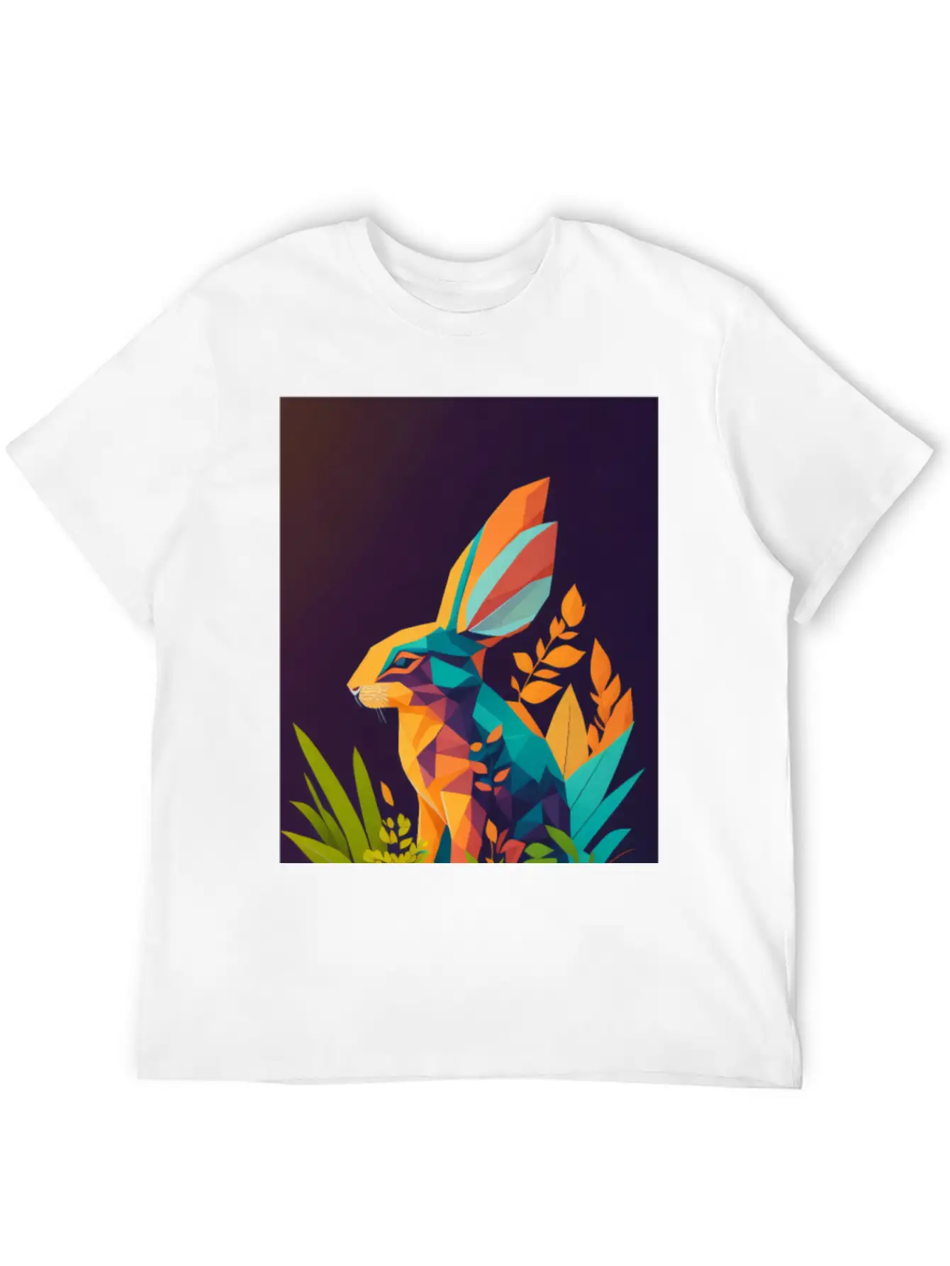 A Silhouette Design Of A Rabbit In The Jungle Essential Unisex Summer Tee – Soft Cotton Casual Fit