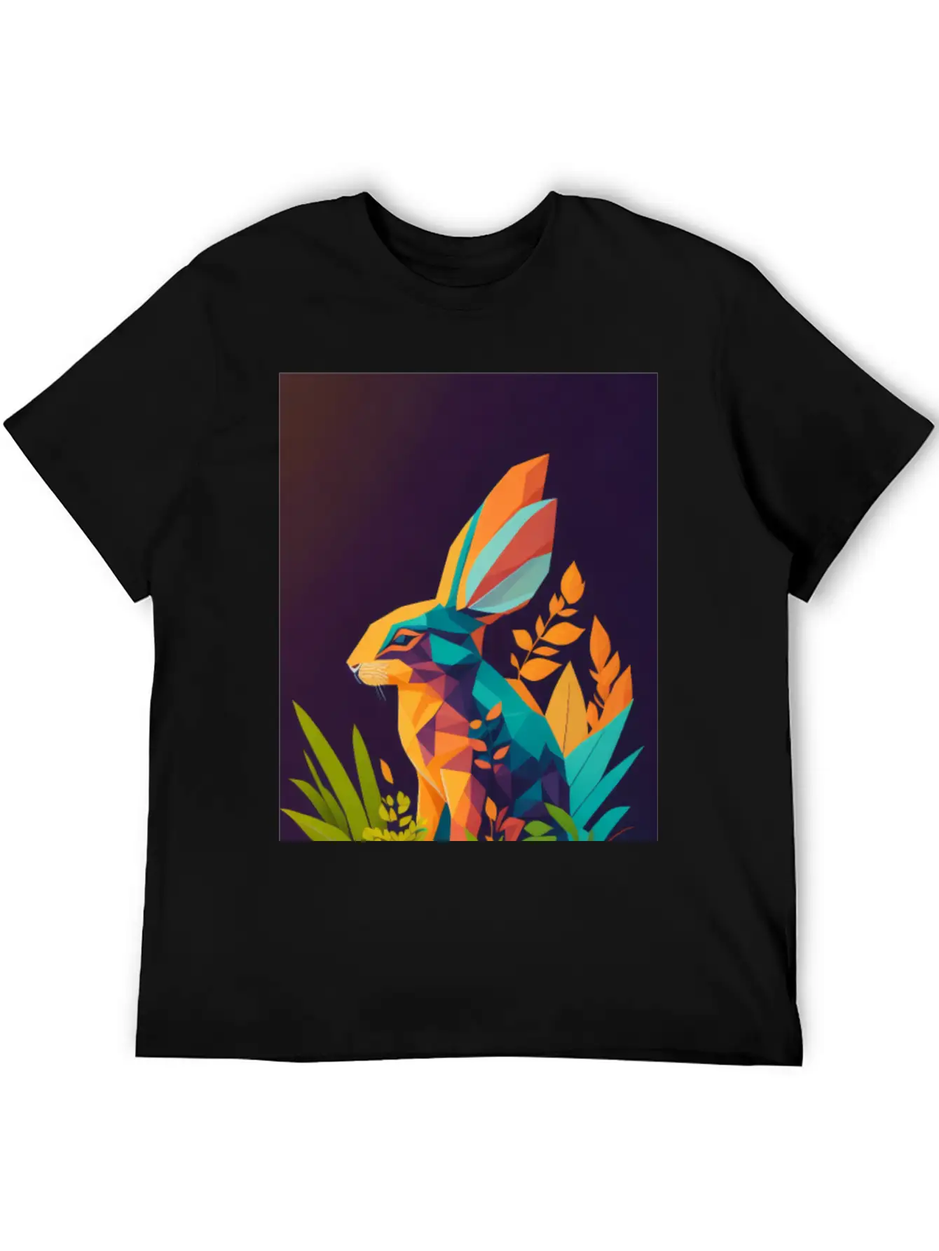 A Silhouette Design Of A Rabbit In The Jungle Essential Unisex Summer Tee – Soft Cotton Casual Fit