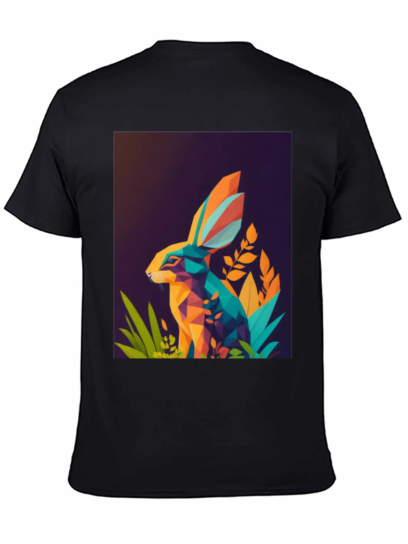 A Silhouette Design Of A Rabbit In The Jungle Essential Unisex Summer Tee – Soft Cotton Casual Fit