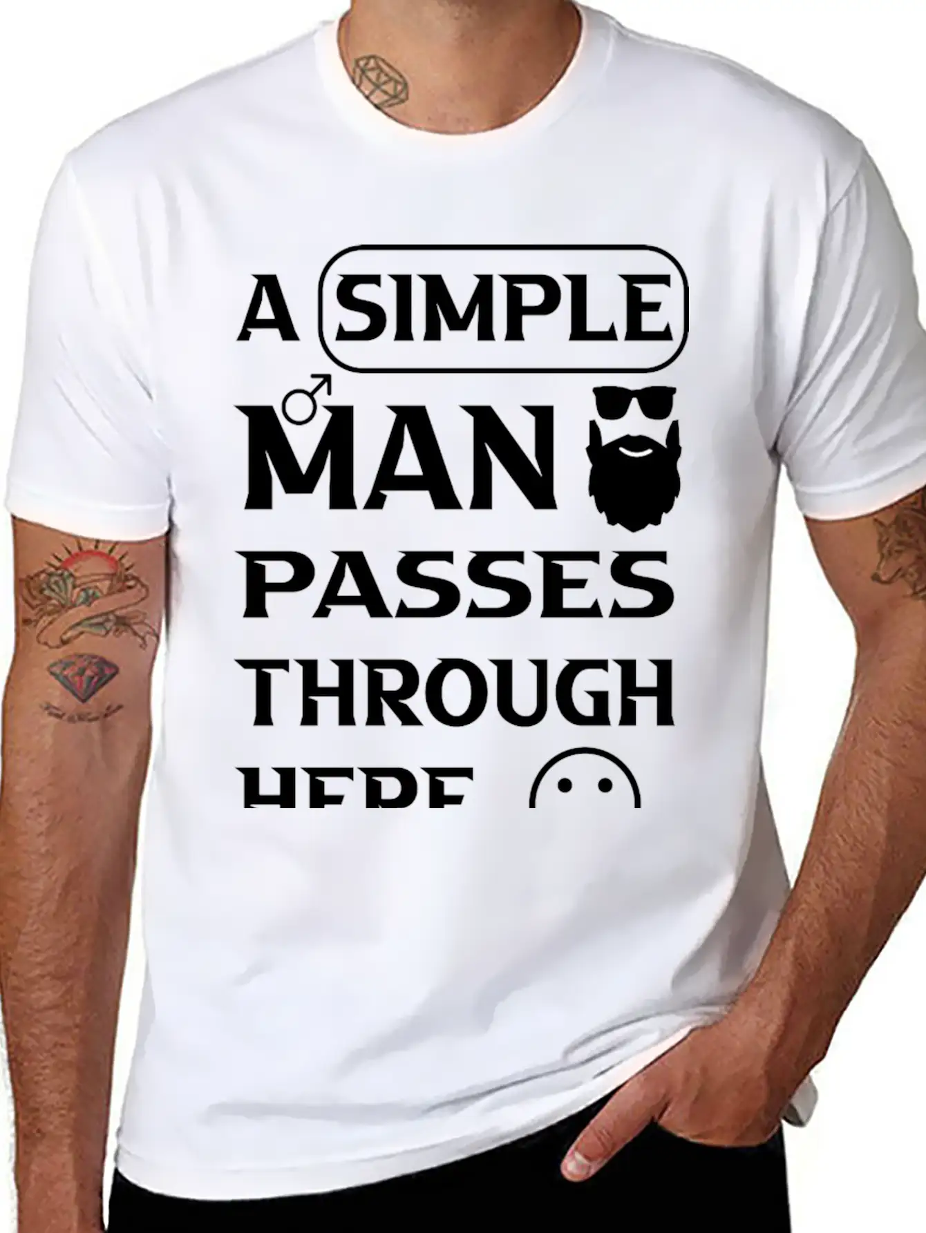 A Simple Man Passes Through Here Comfortable Minimalist Graphic Tee – Summer Style Essential