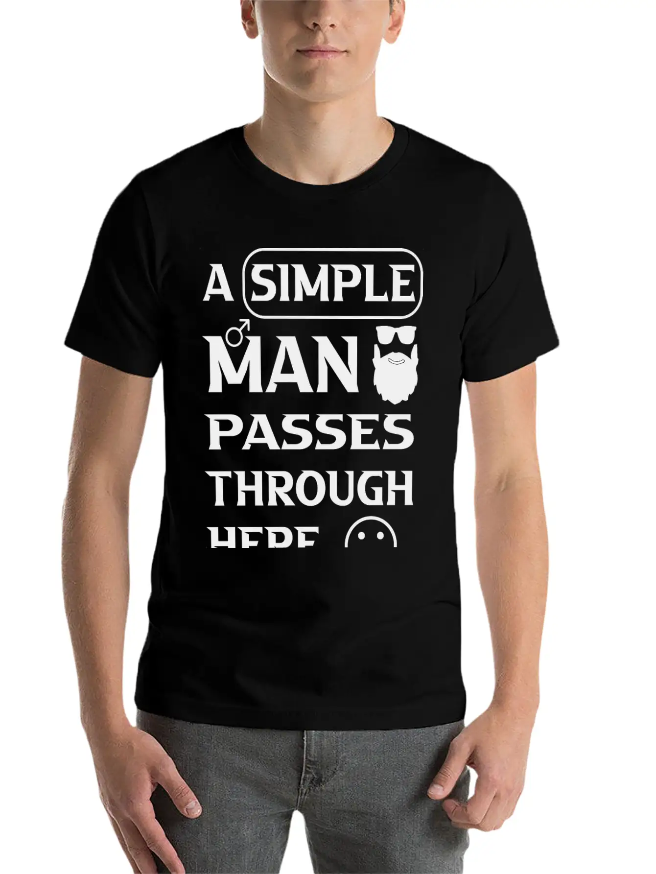 A Simple Man Passes Through Here Comfortable Minimalist Graphic Tee – Summer Style Essential