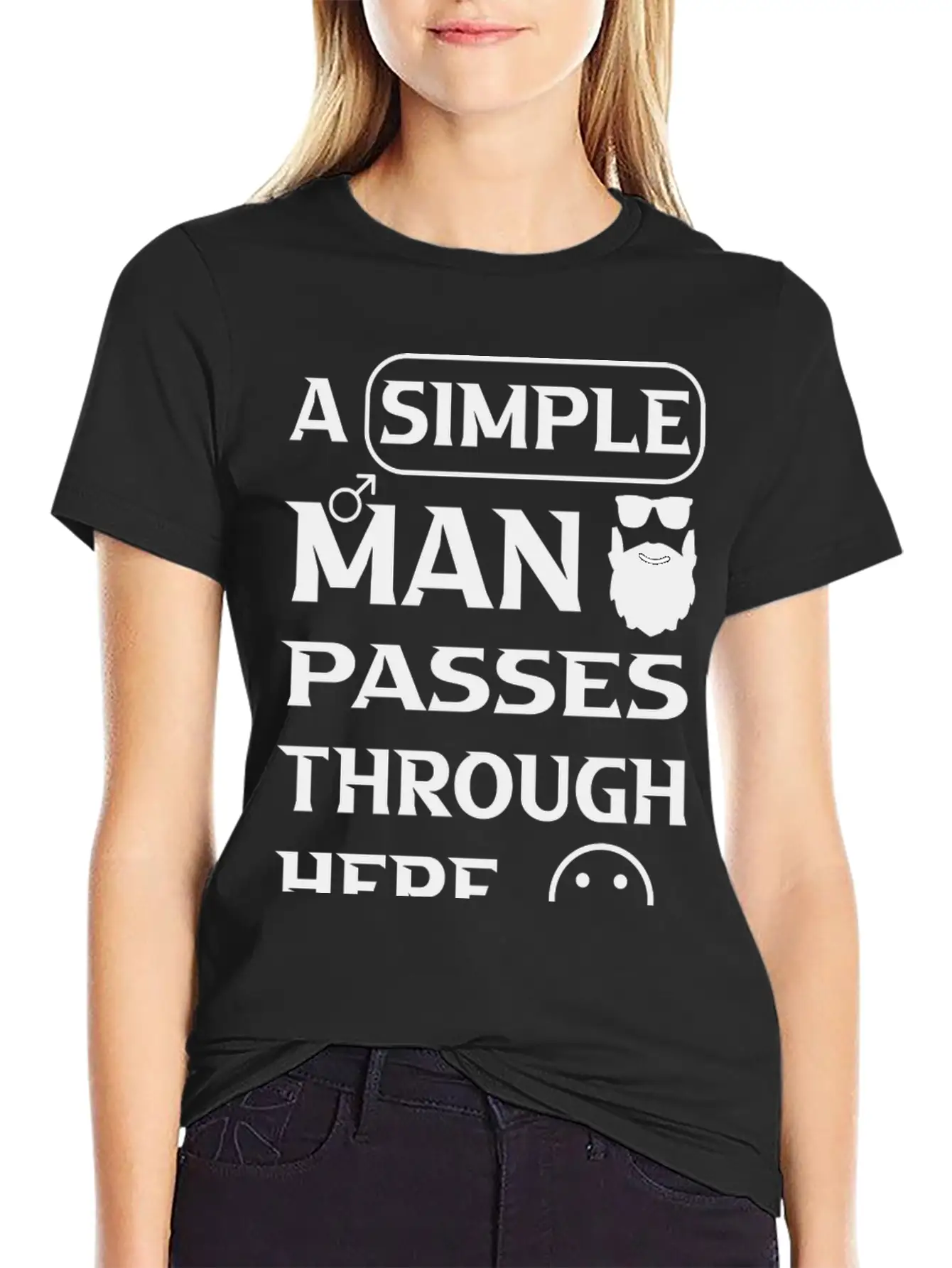 A Simple Man Passes Through Here Comfortable Minimalist Graphic Tee – Summer Style Essential