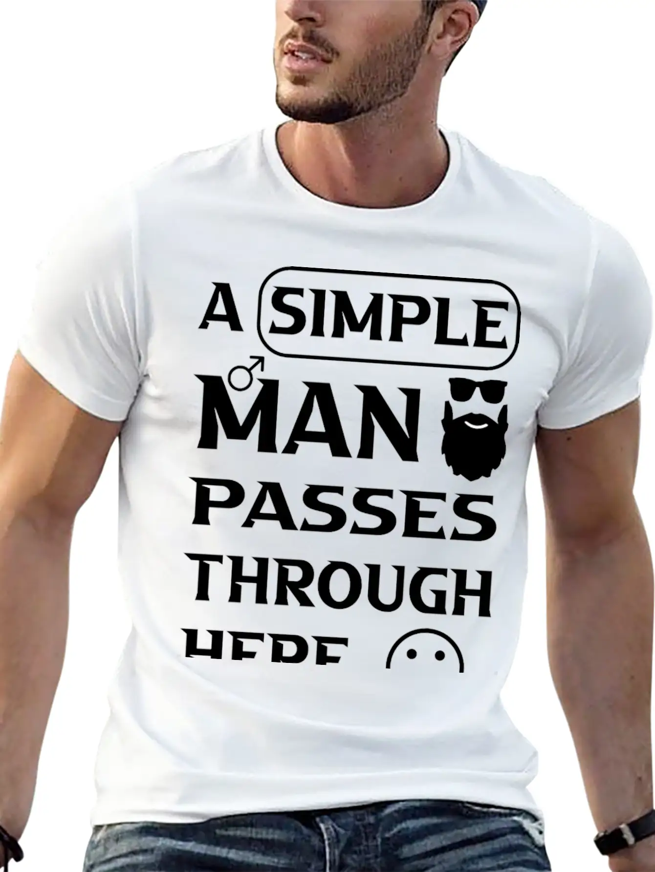 A Simple Man Passes Through Here Comfortable Minimalist Graphic Tee – Summer Style Essential