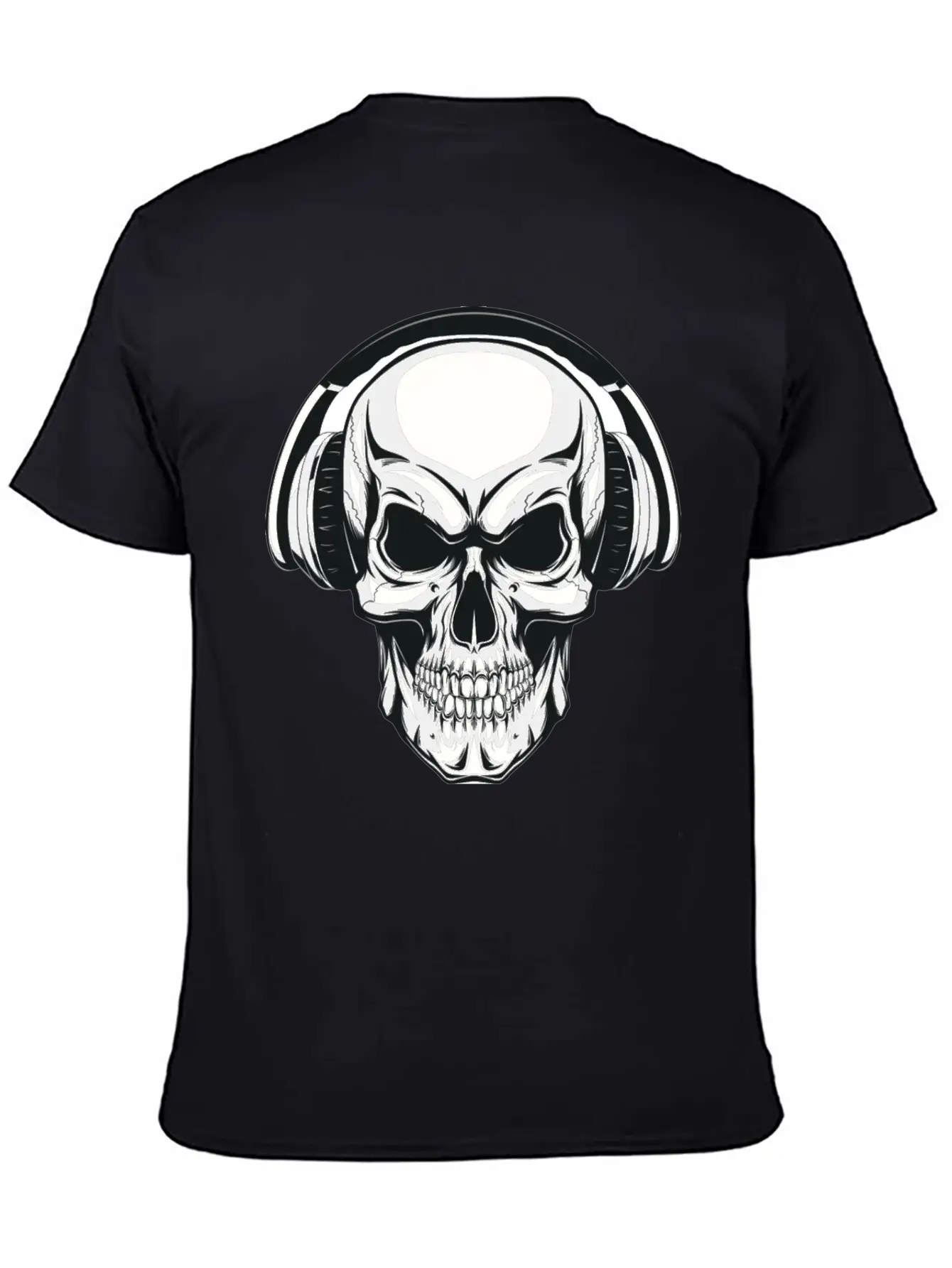 A Skull And His Music Basic Graphic T-Shirt – Daily Comfort In Soft Cotton