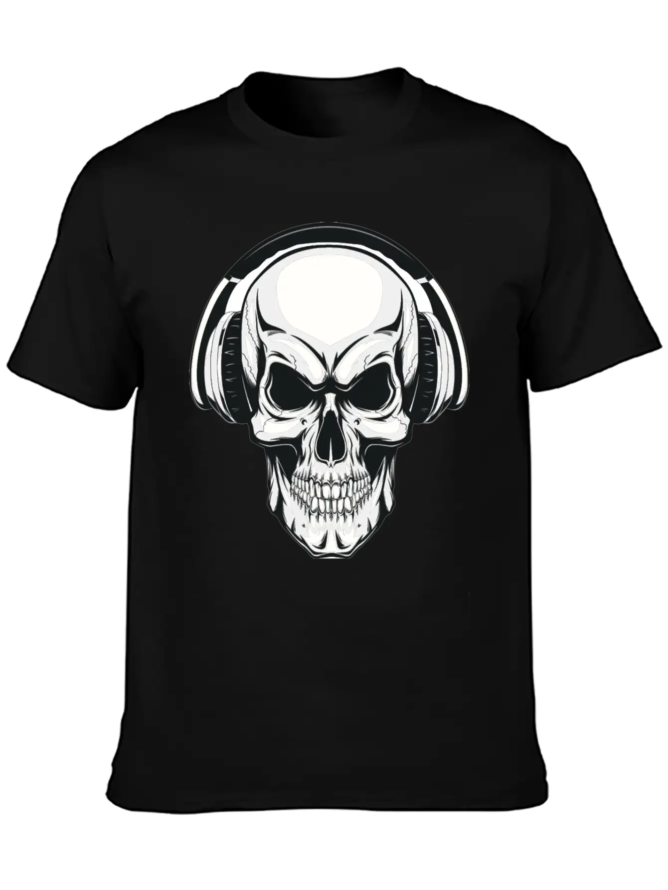 A Skull And His Music Basic Graphic T-Shirt – Daily Comfort In Soft Cotton
