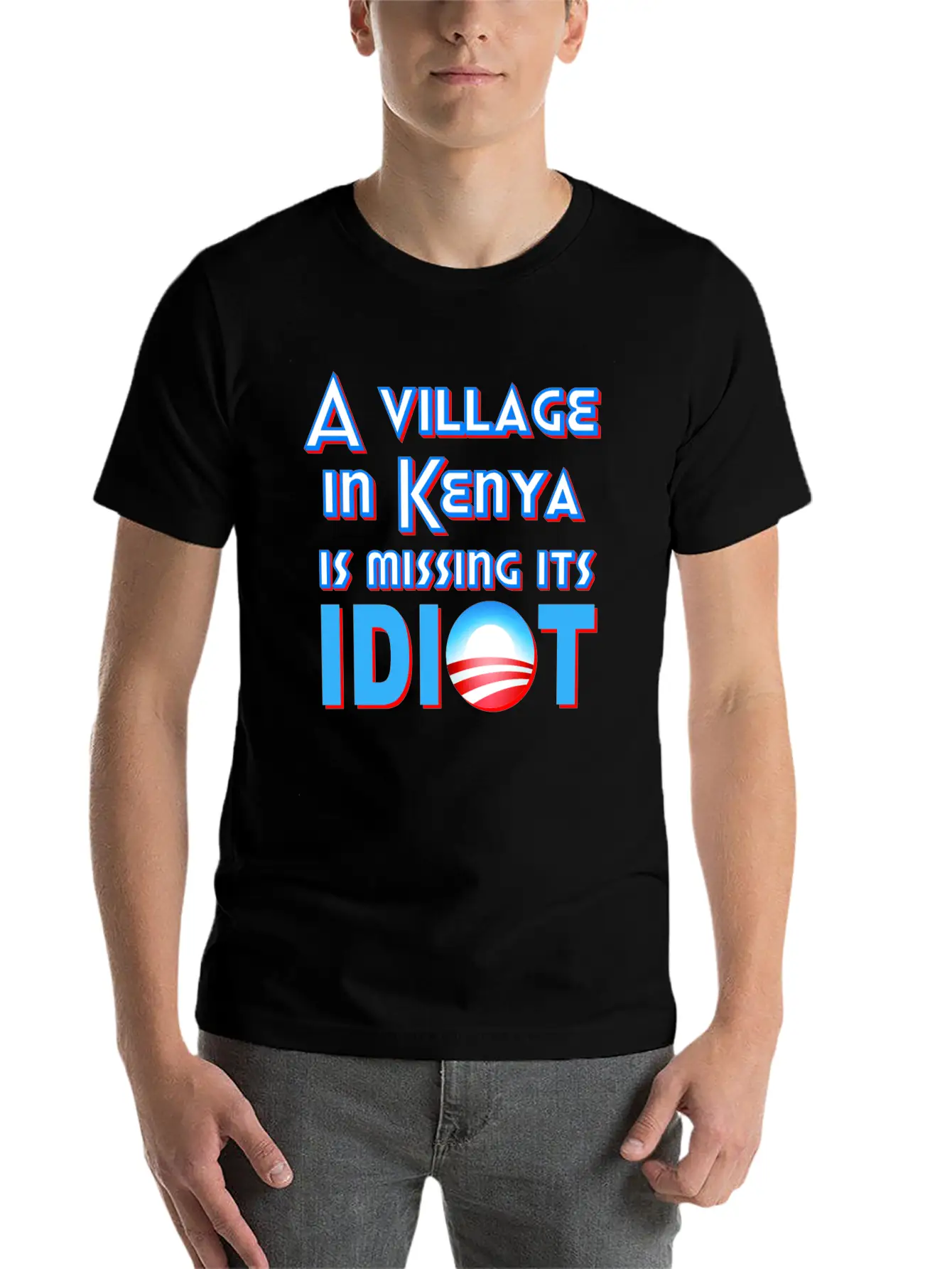 A Village In Kenya Is Missing Its Idiot Obama Stylish Everyday T-Shirt – Unisex Basic Cotton Tee