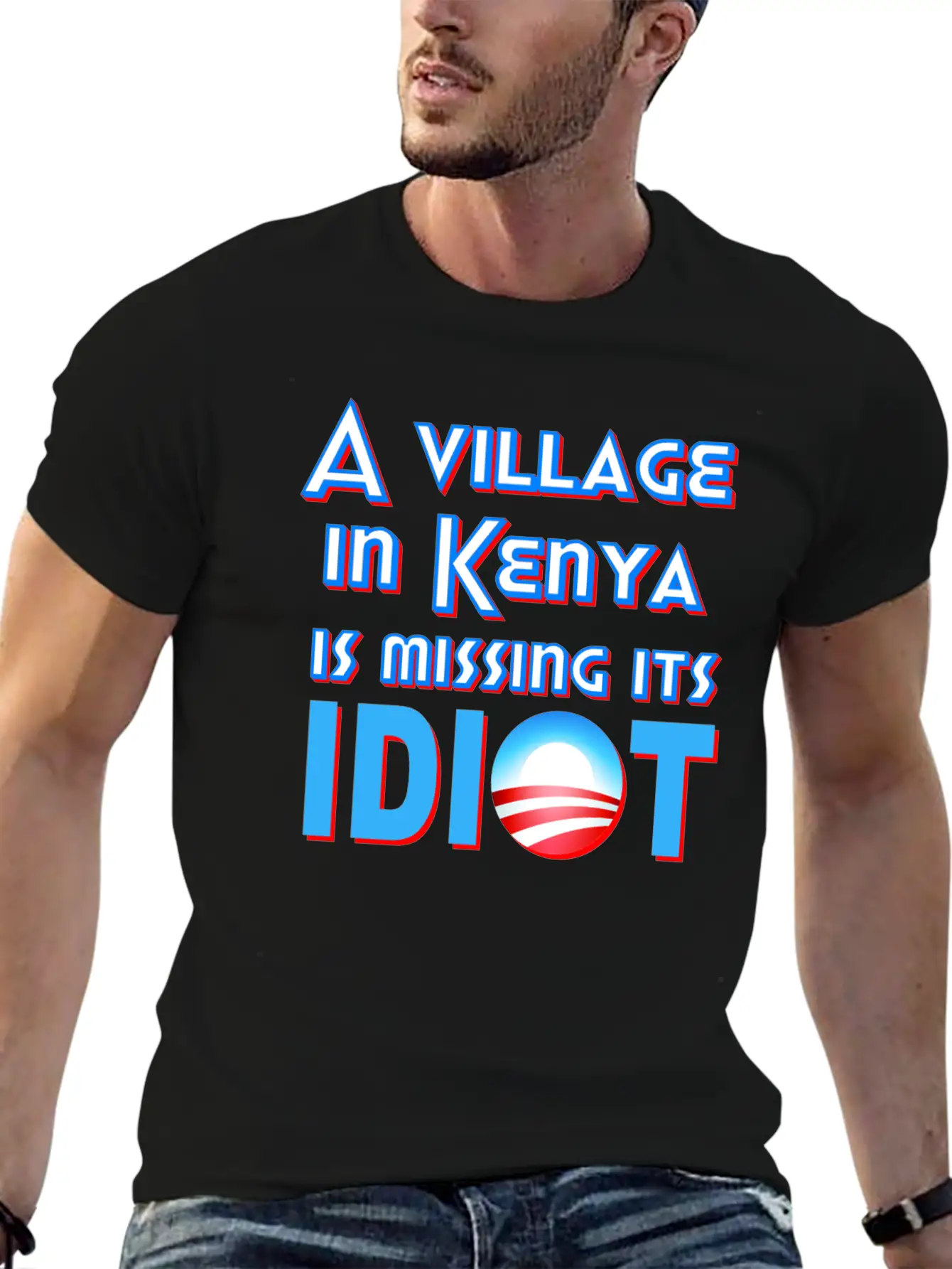 A Village In Kenya Is Missing Its Idiot Obama Stylish Everyday T-Shirt – Unisex Basic Cotton Tee