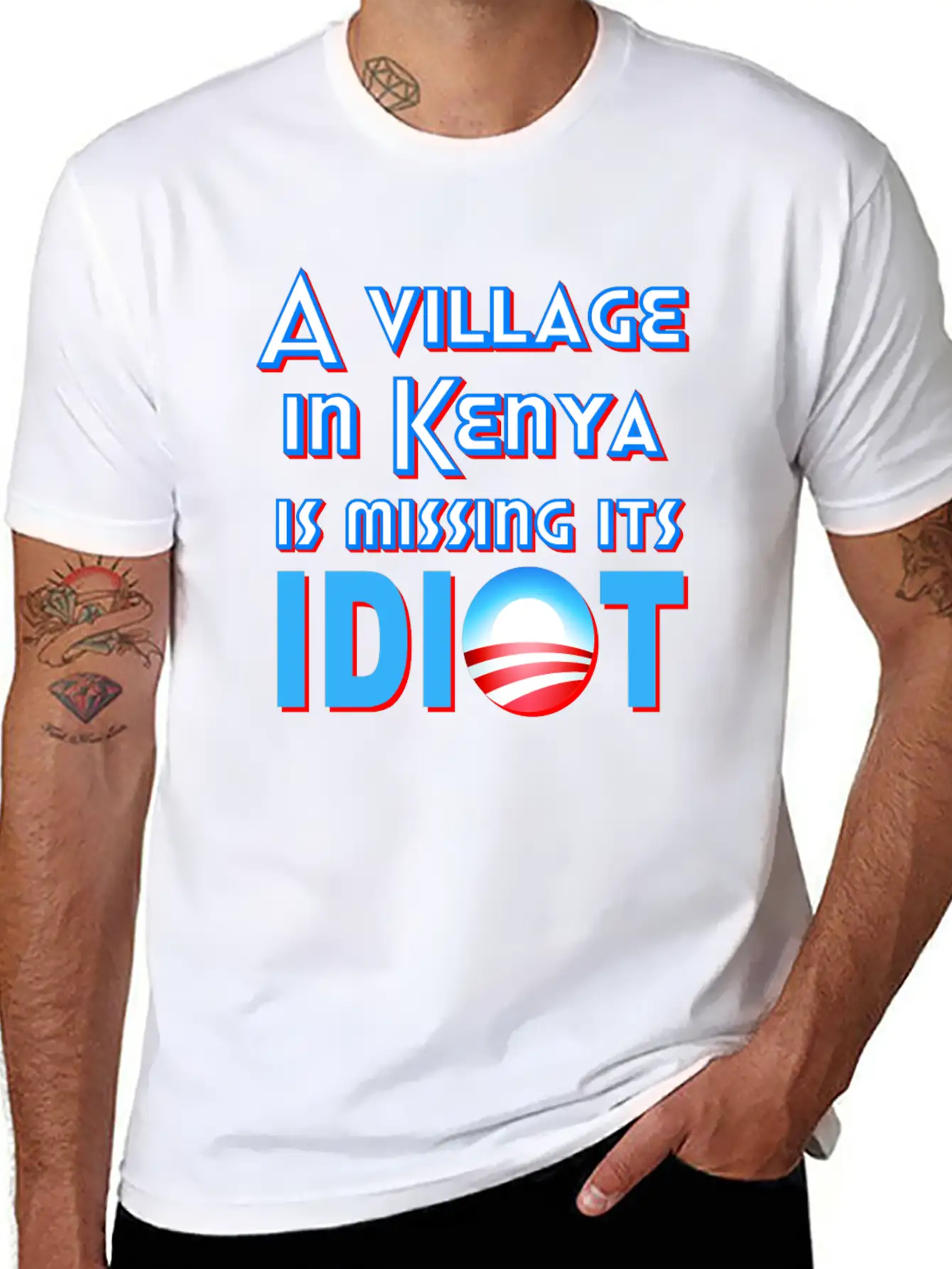 A Village In Kenya Is Missing Its Idiot Obama Stylish Everyday T-Shirt – Unisex Basic Cotton Tee