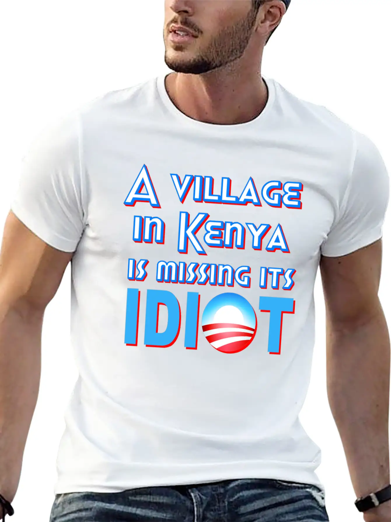 A Village In Kenya Is Missing Its Idiot Obama Stylish Everyday T-Shirt – Unisex Basic Cotton Tee