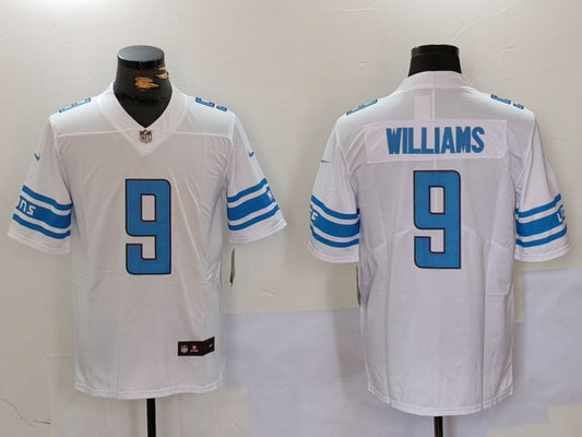 Men's Detroit Lions Jameson Williams #9 White Player Game Jerseys
