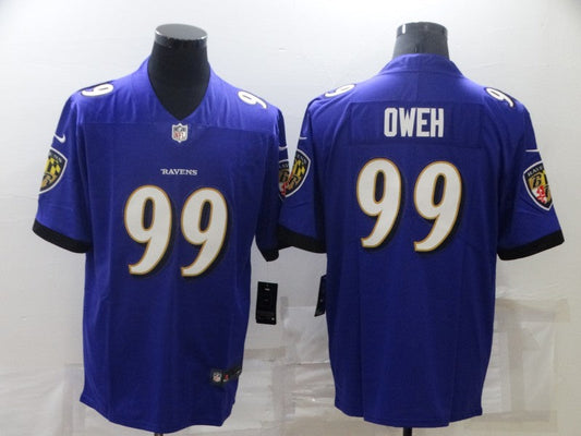 Men's Baltimore Ravens Odafe Oweh #99 Purple Vapor Limited Jerseys